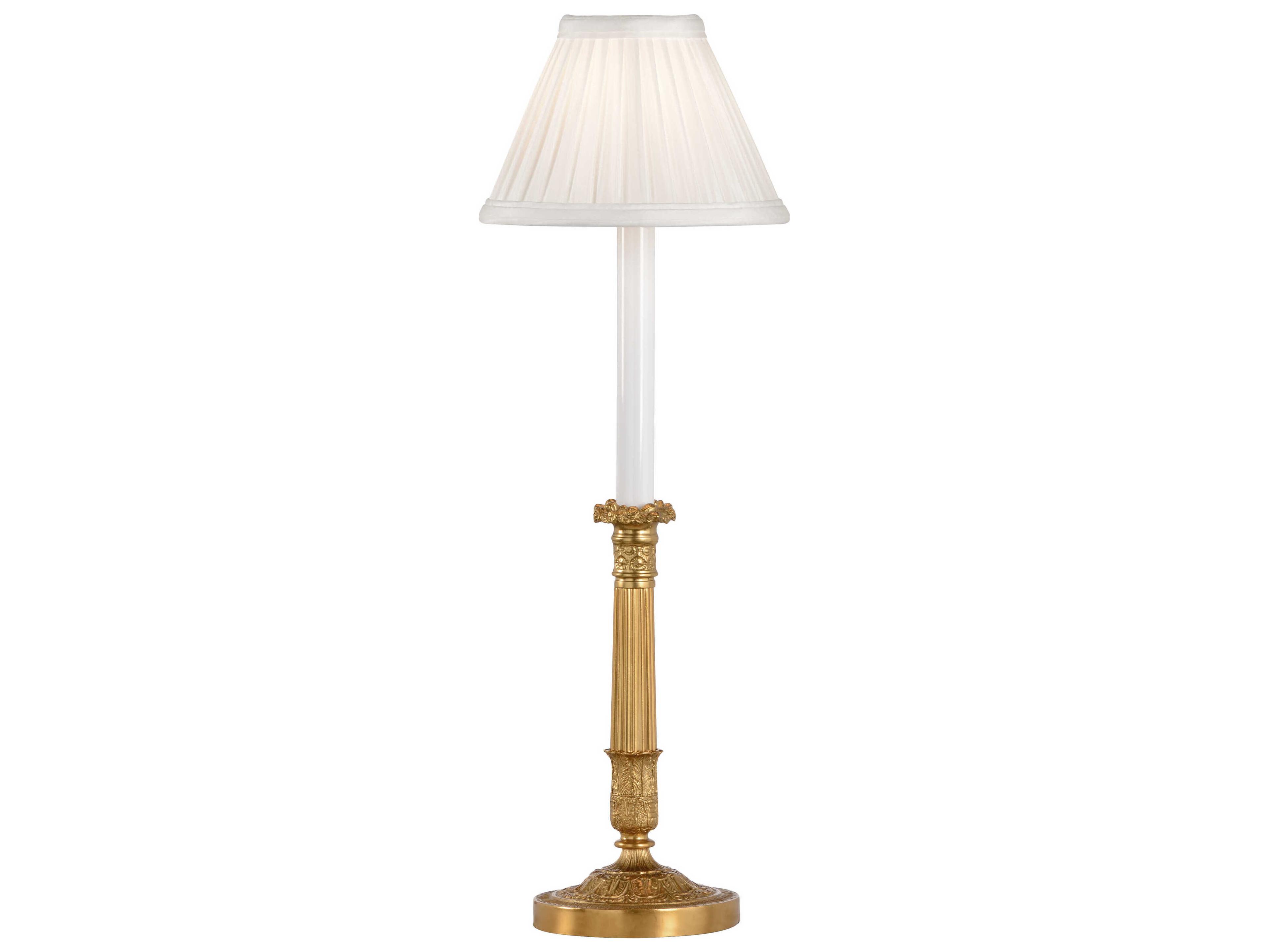 Bill Cain Old Paris Candlestick Gold White Table Lamp
