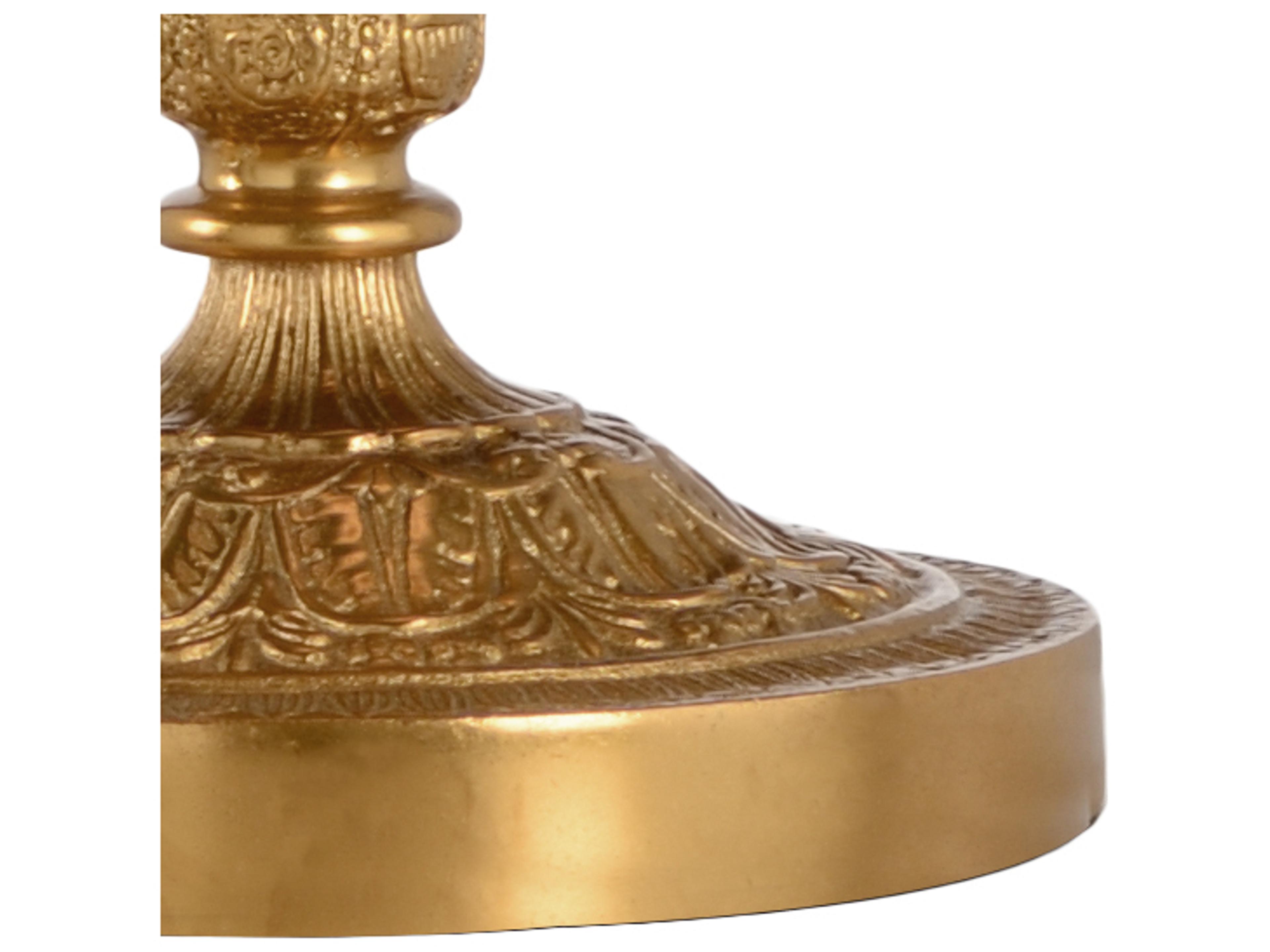 Chelsea House Bill Cain Old Paris Candlestick Gold White Table Lamp