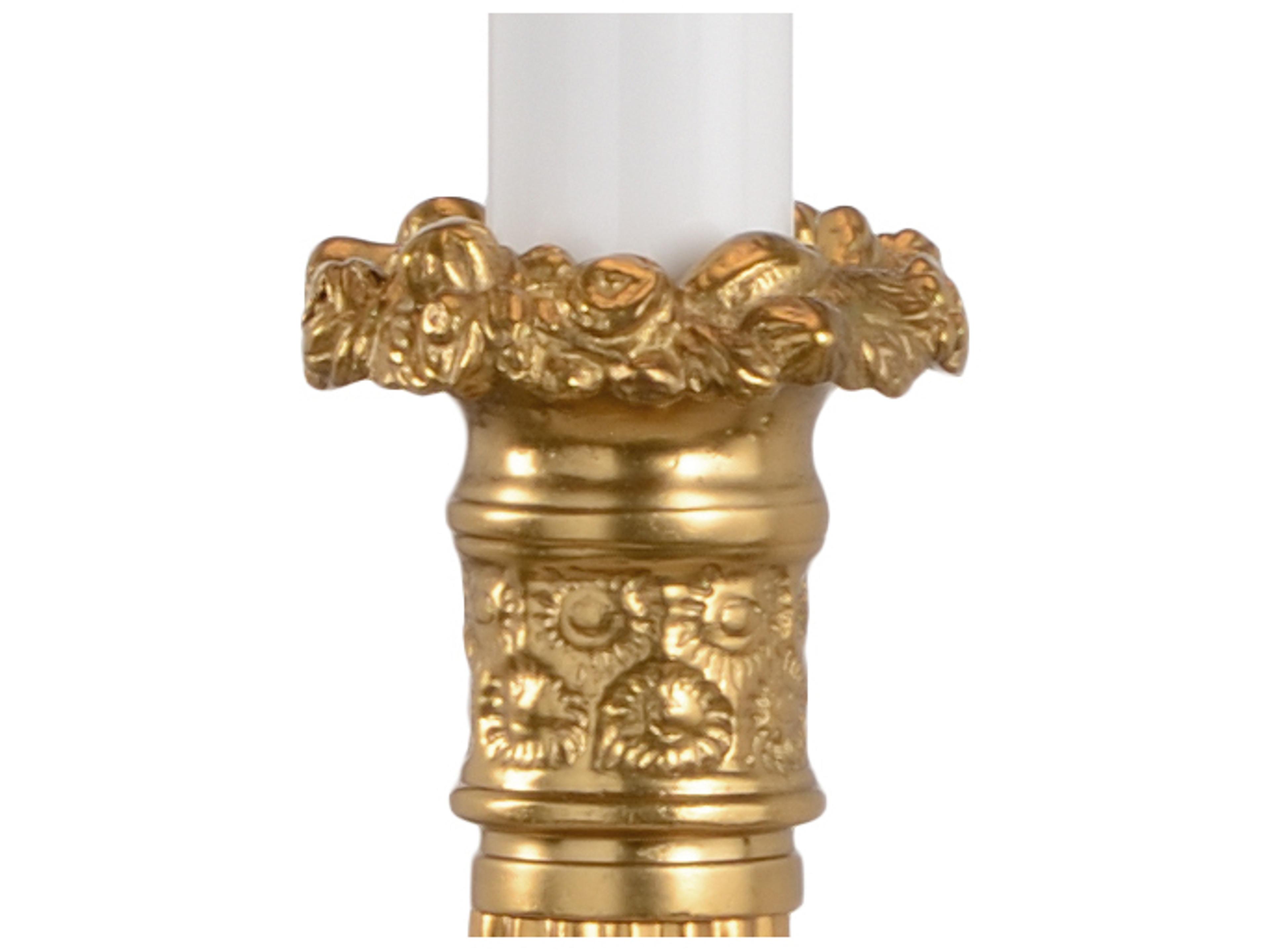 Chelsea House Bill Cain Old Paris Candlestick Gold White Table Lamp