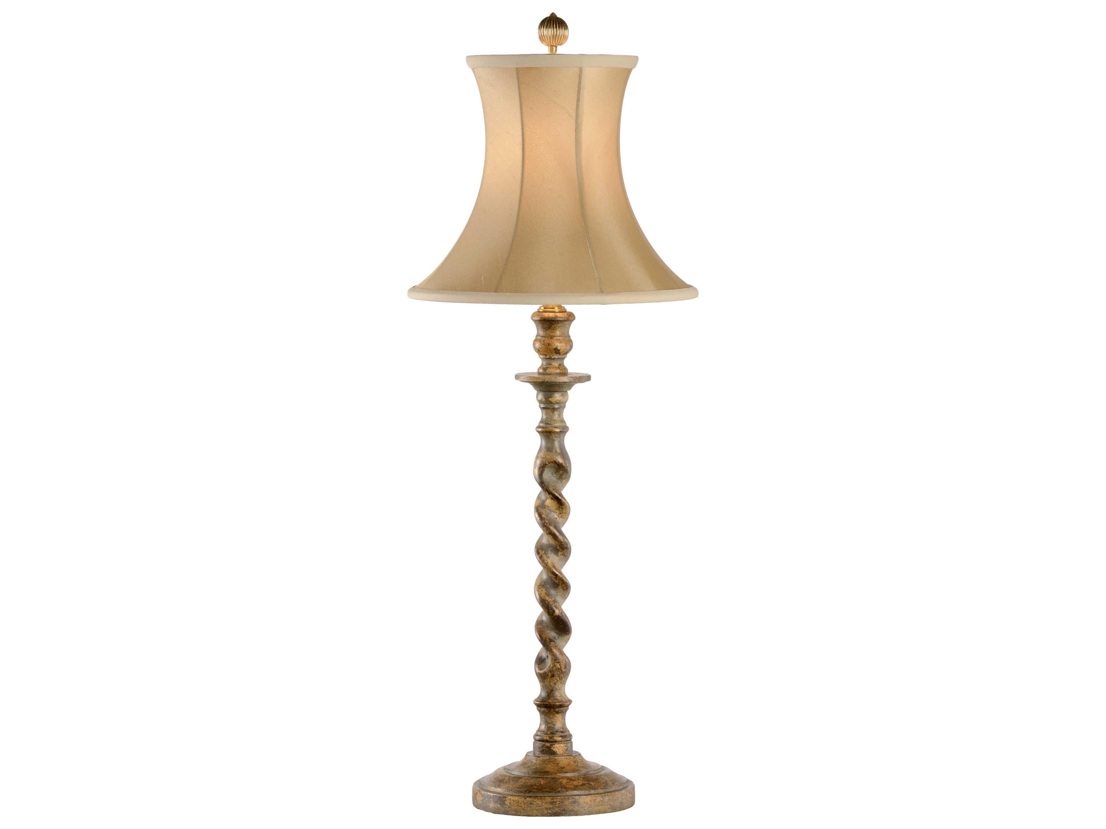 Chelsea House Bill Cain Barley Twist Gold Green Table Lamp