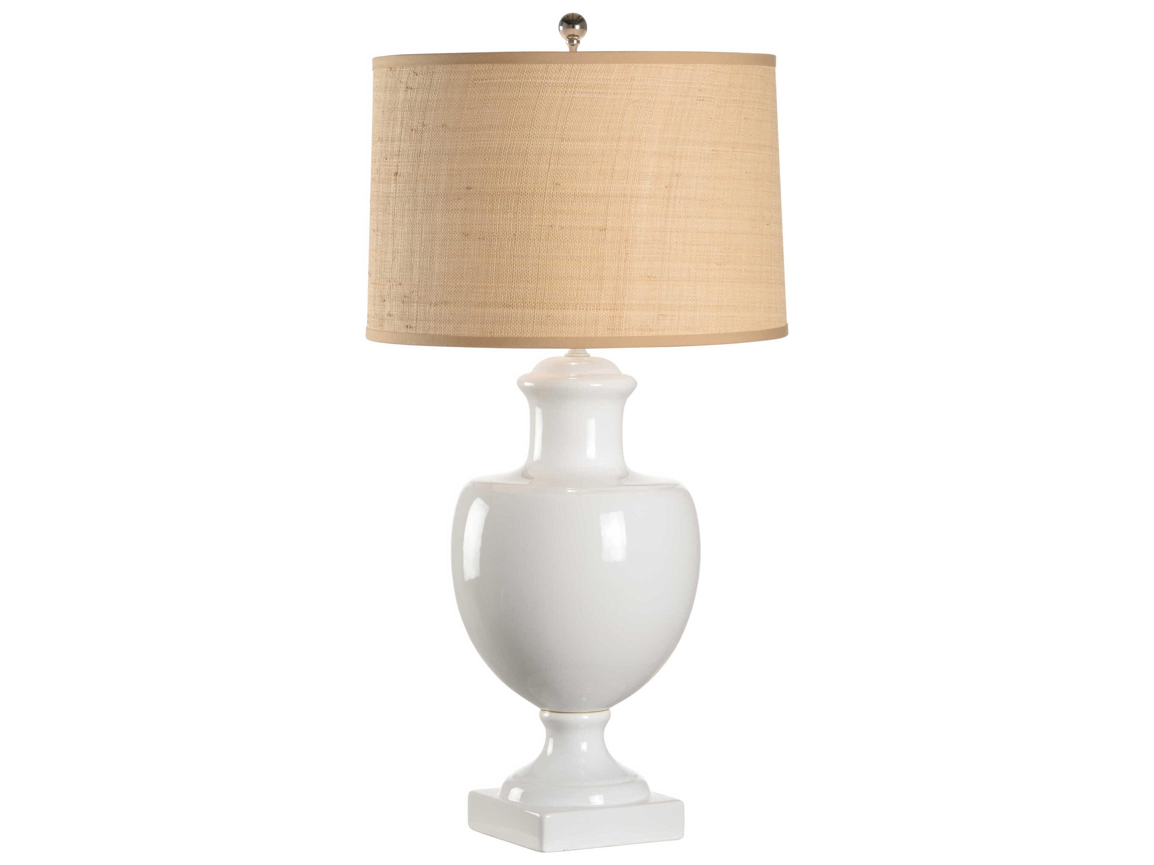 Chelsea House Greenwich White Tan Raffia Table Lamp