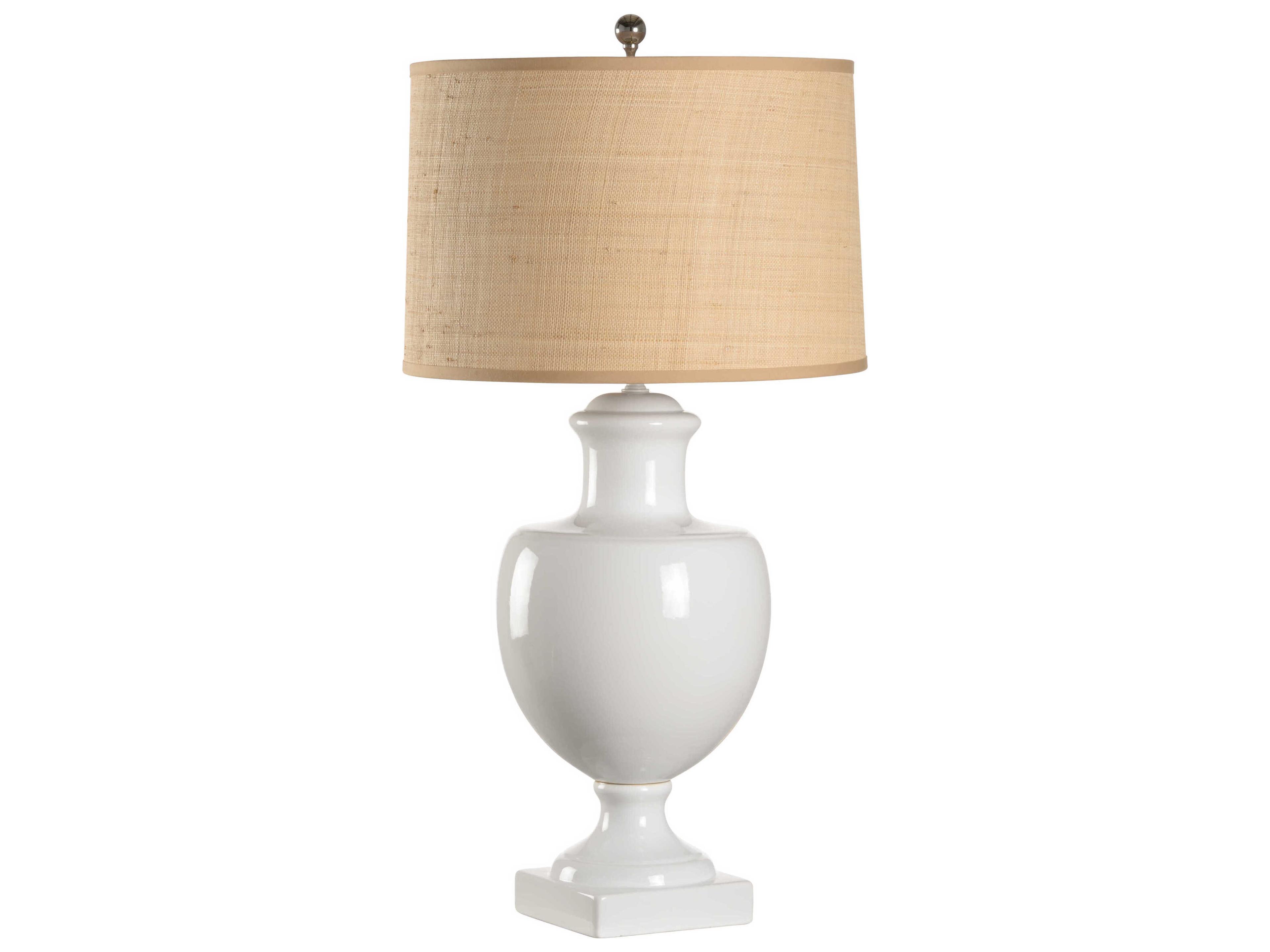 Chelsea House Greenwich White Tan Raffia Table Lamp