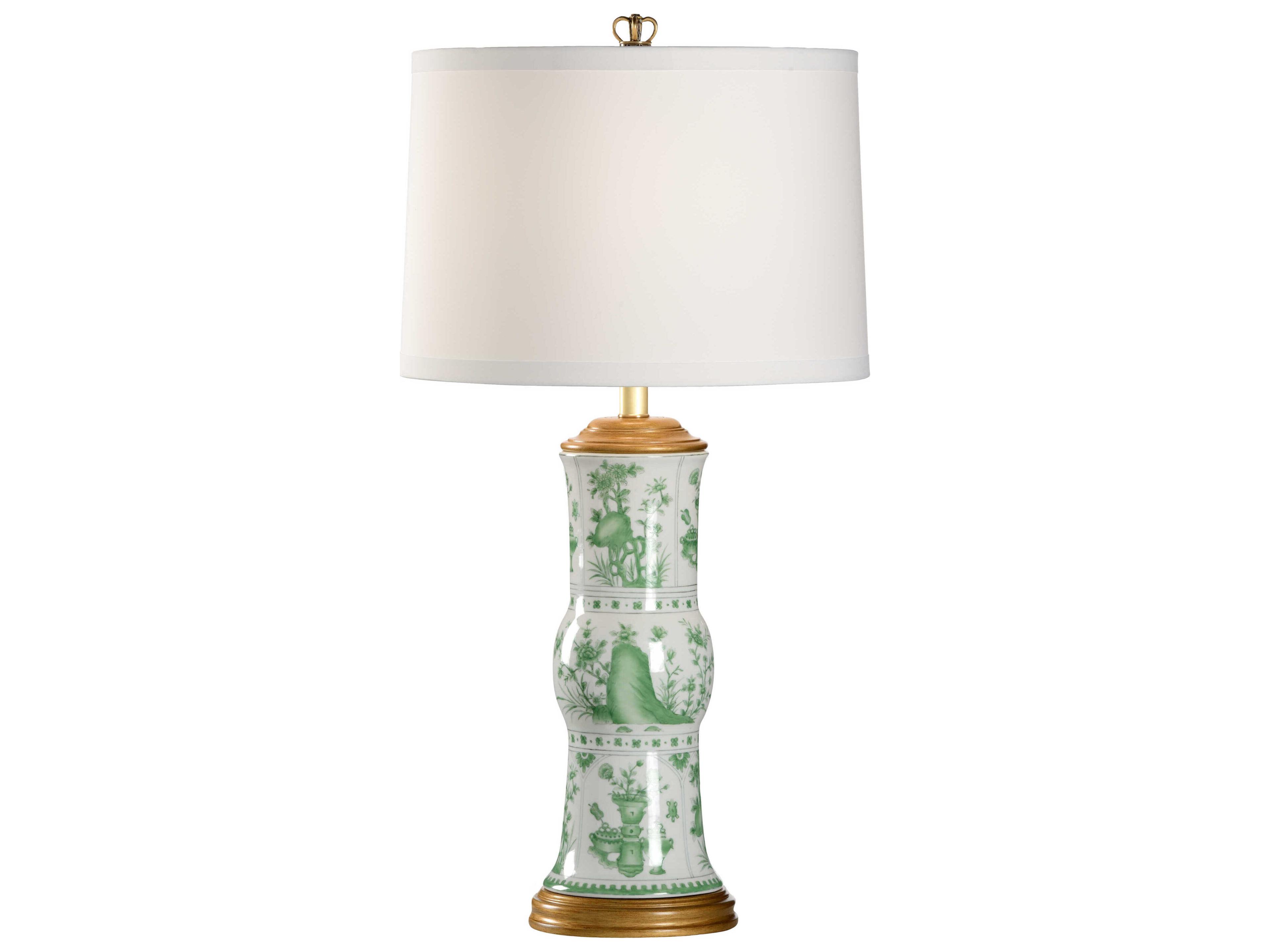 Canton Vase White Green Table Lamp