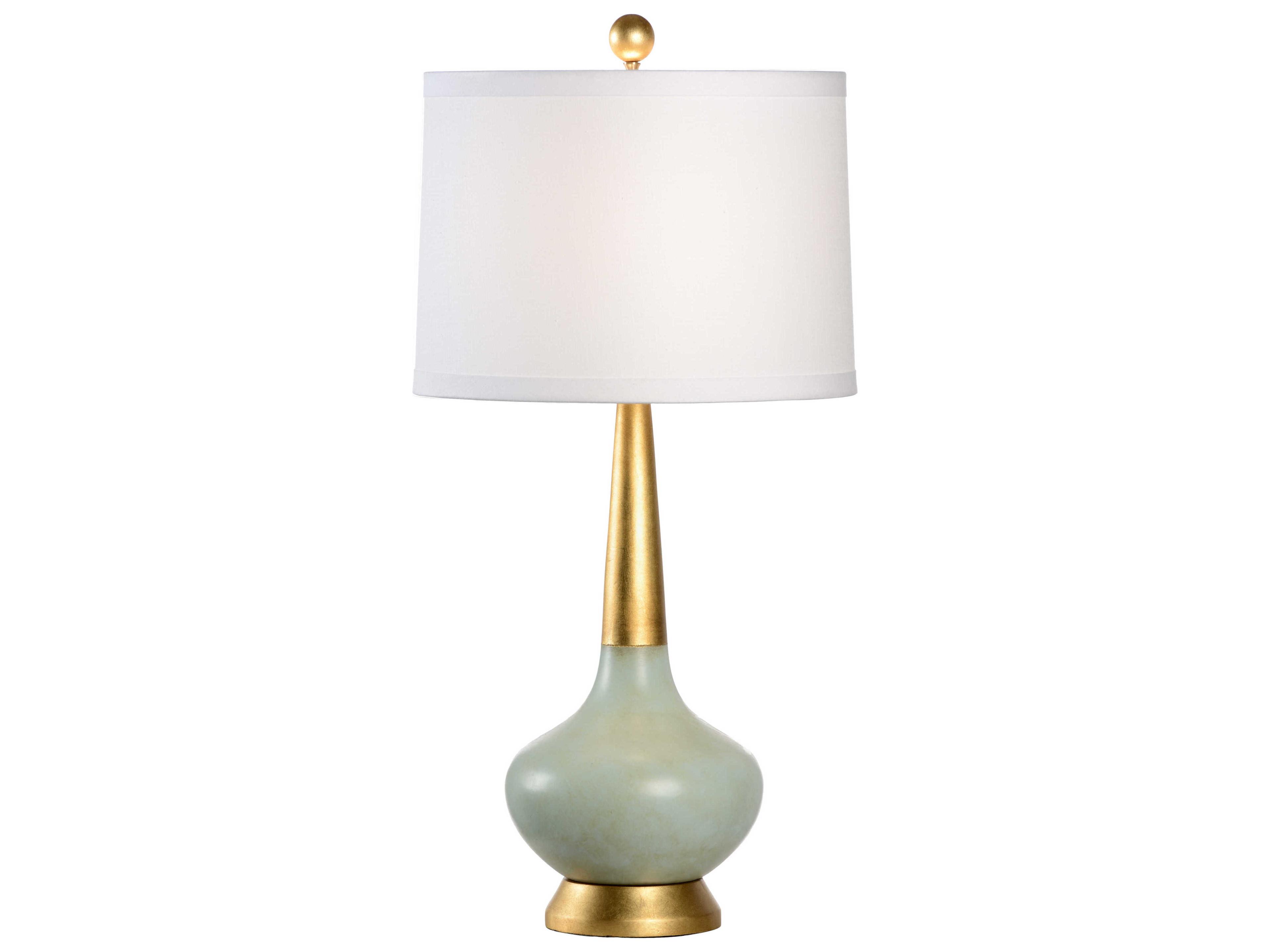 Pam Cain Eden Green Gold Table Lamp