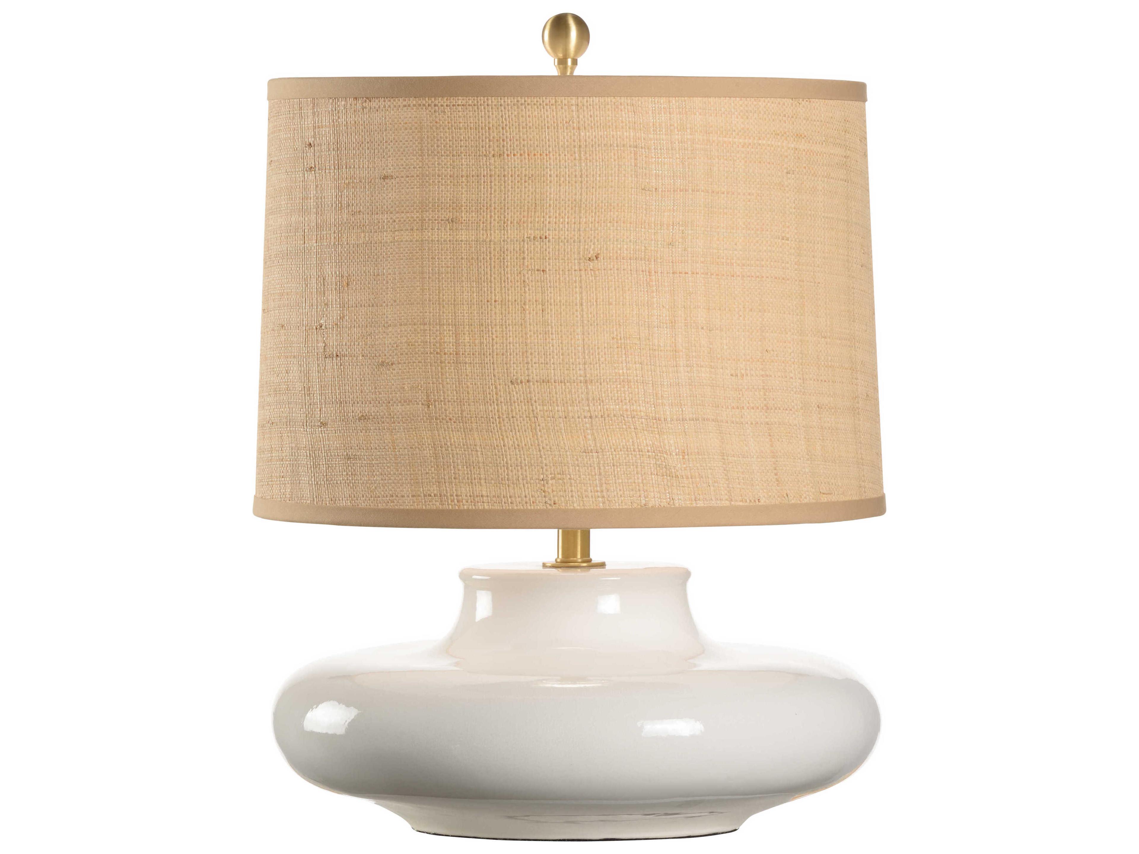 Bradshaw Orrell Gainsboro White Tan Raffia Table Lamp