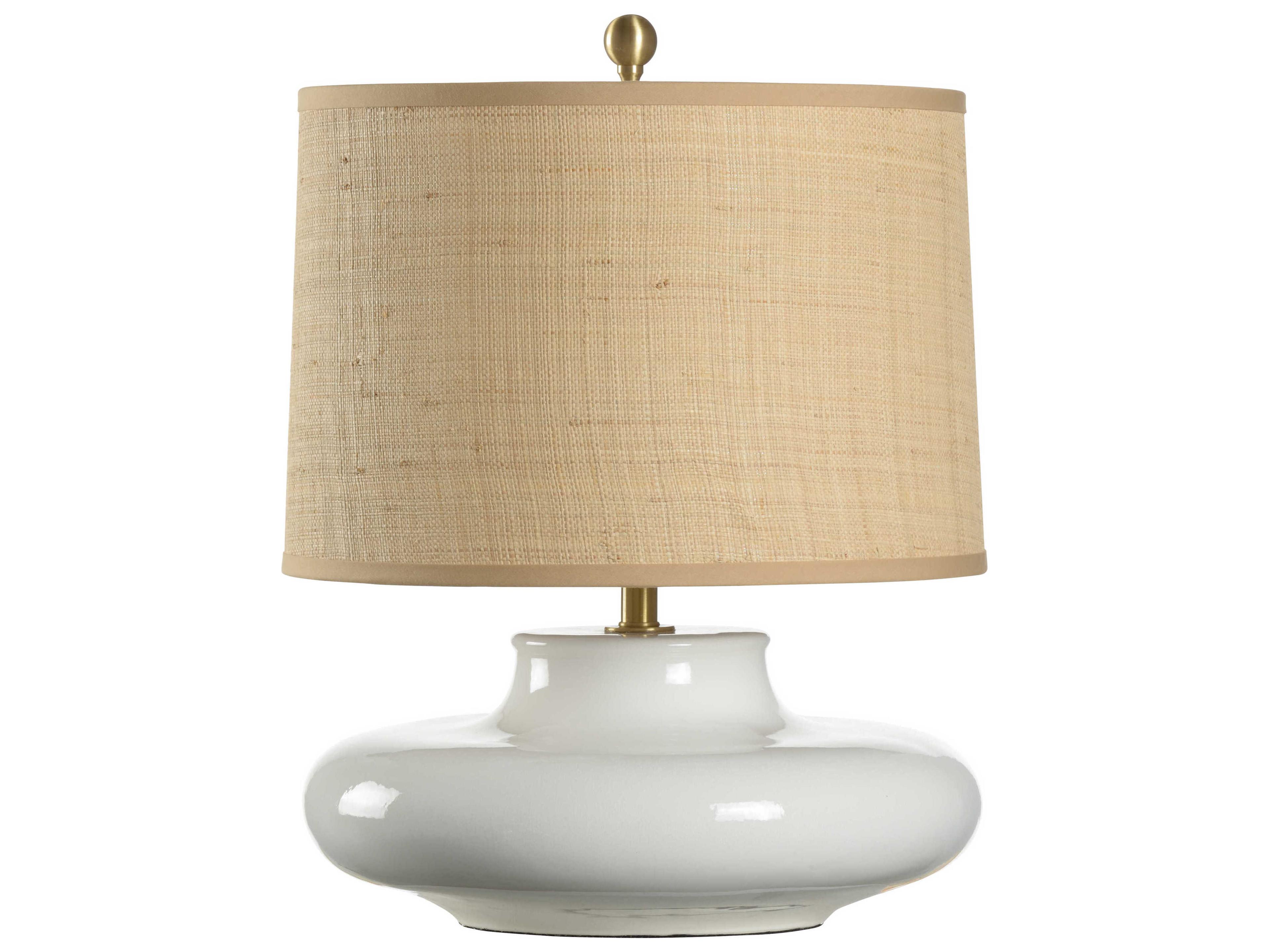 Chelsea House Bradshaw Orrell Gainsboro White Tan Raffia Table Lamp