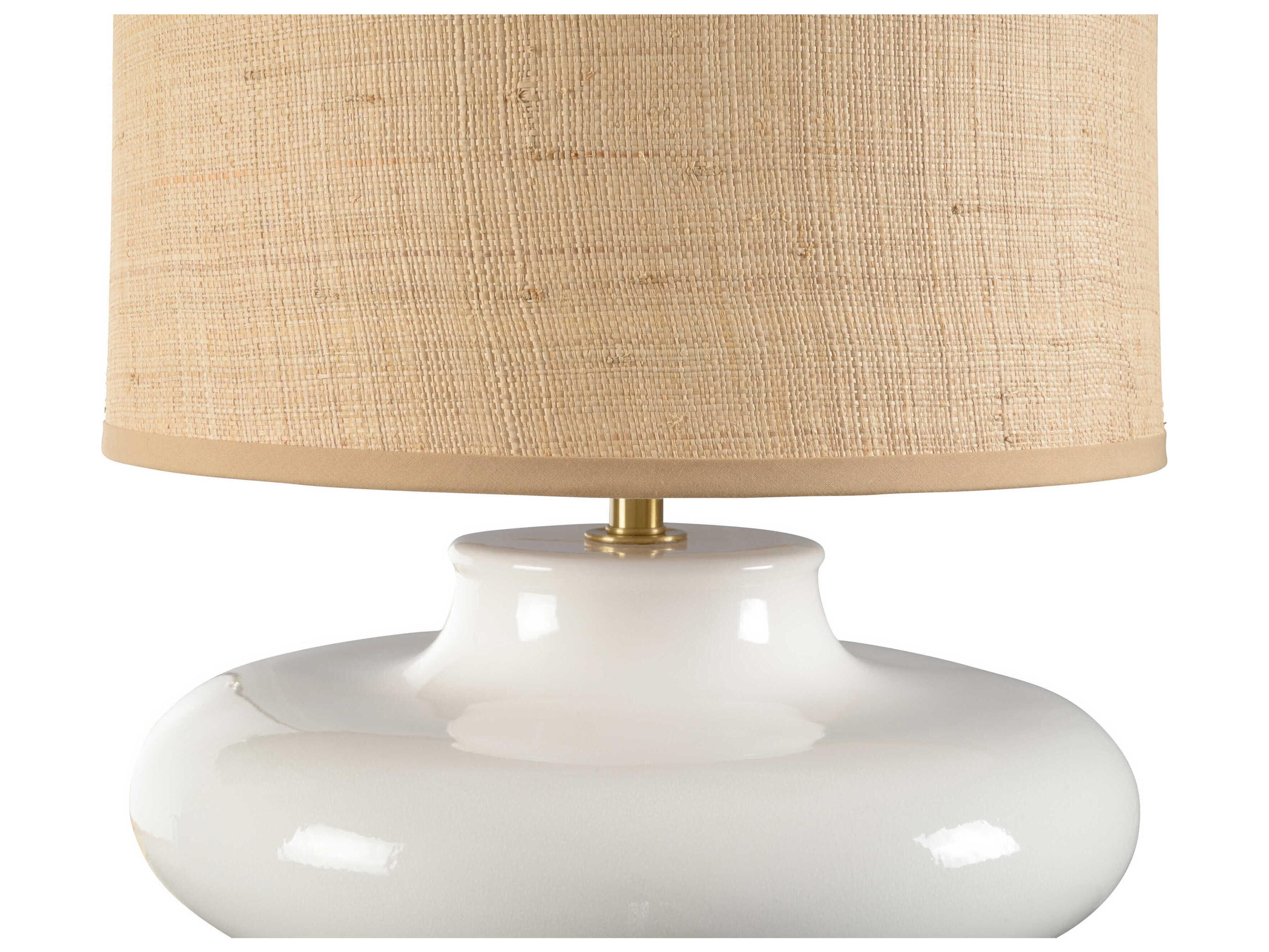 Chelsea House Bradshaw Orrell Gainsboro White Tan Raffia Table Lamp