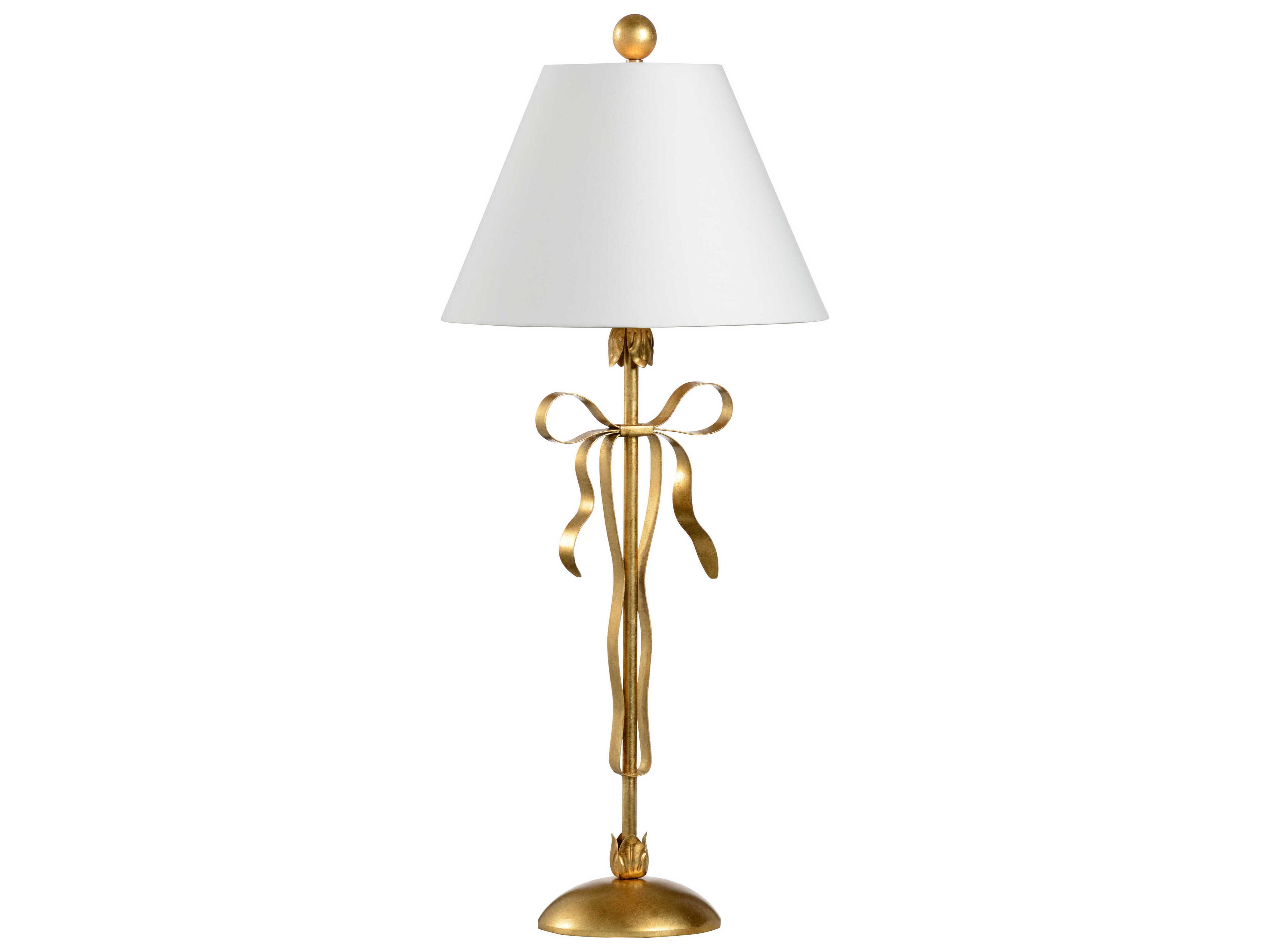 Bow White Table Lamp - Gold