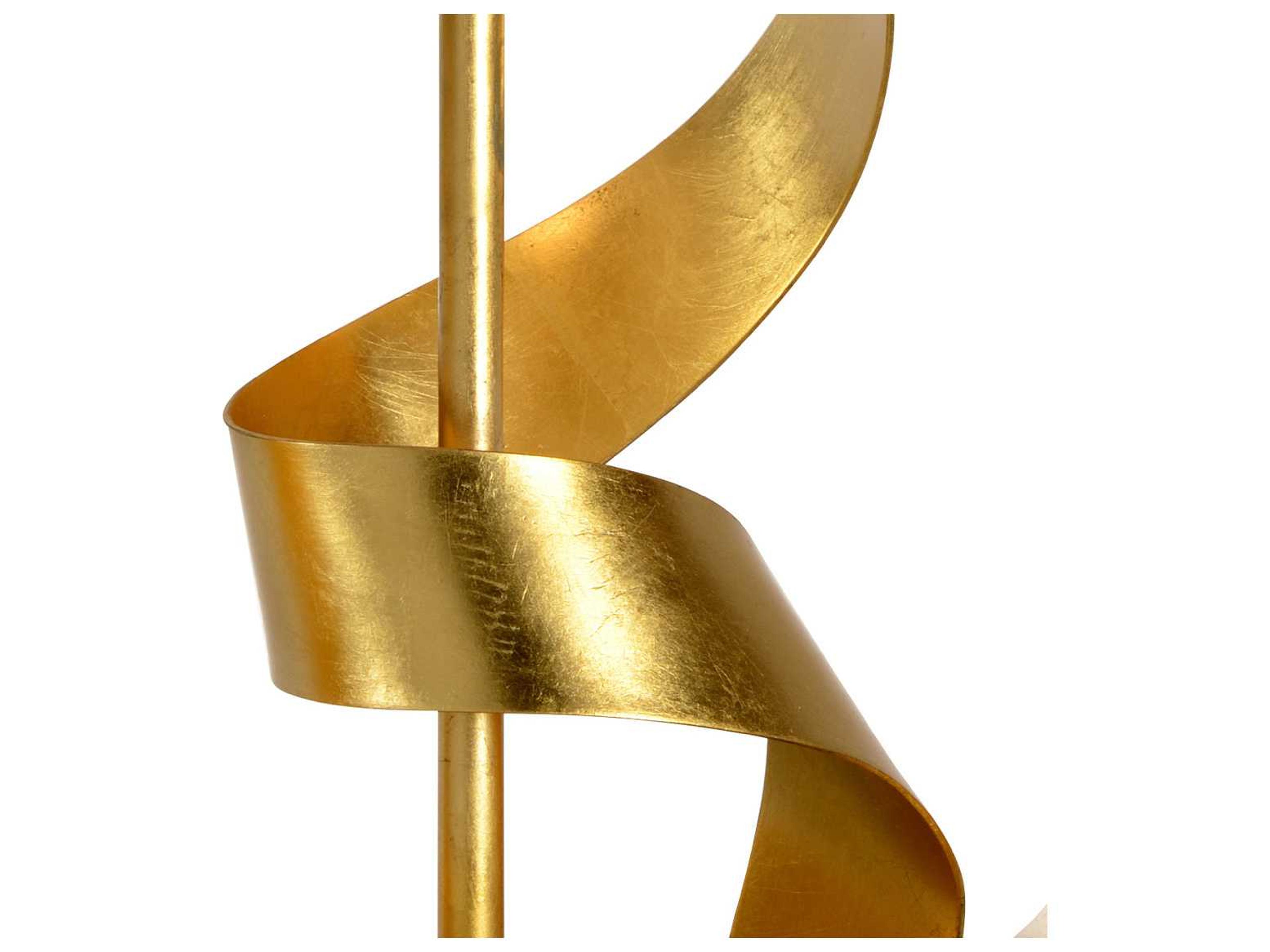 Chelsea House Ribbon Antique Gold Leaf on Black Brown Buffet Lamp