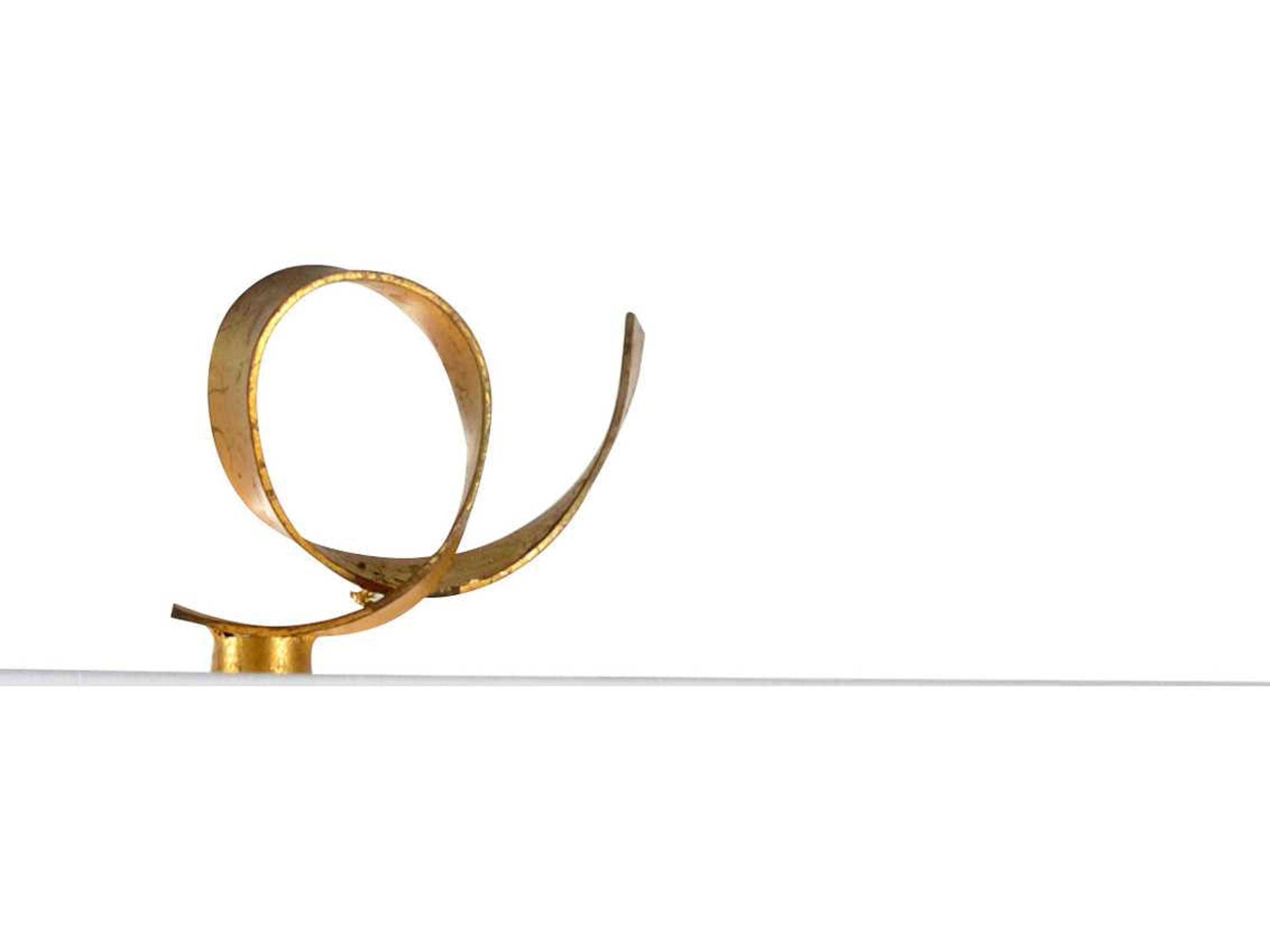 Chelsea House Ribbon Antique Gold Leaf on Black Brown Buffet Lamp