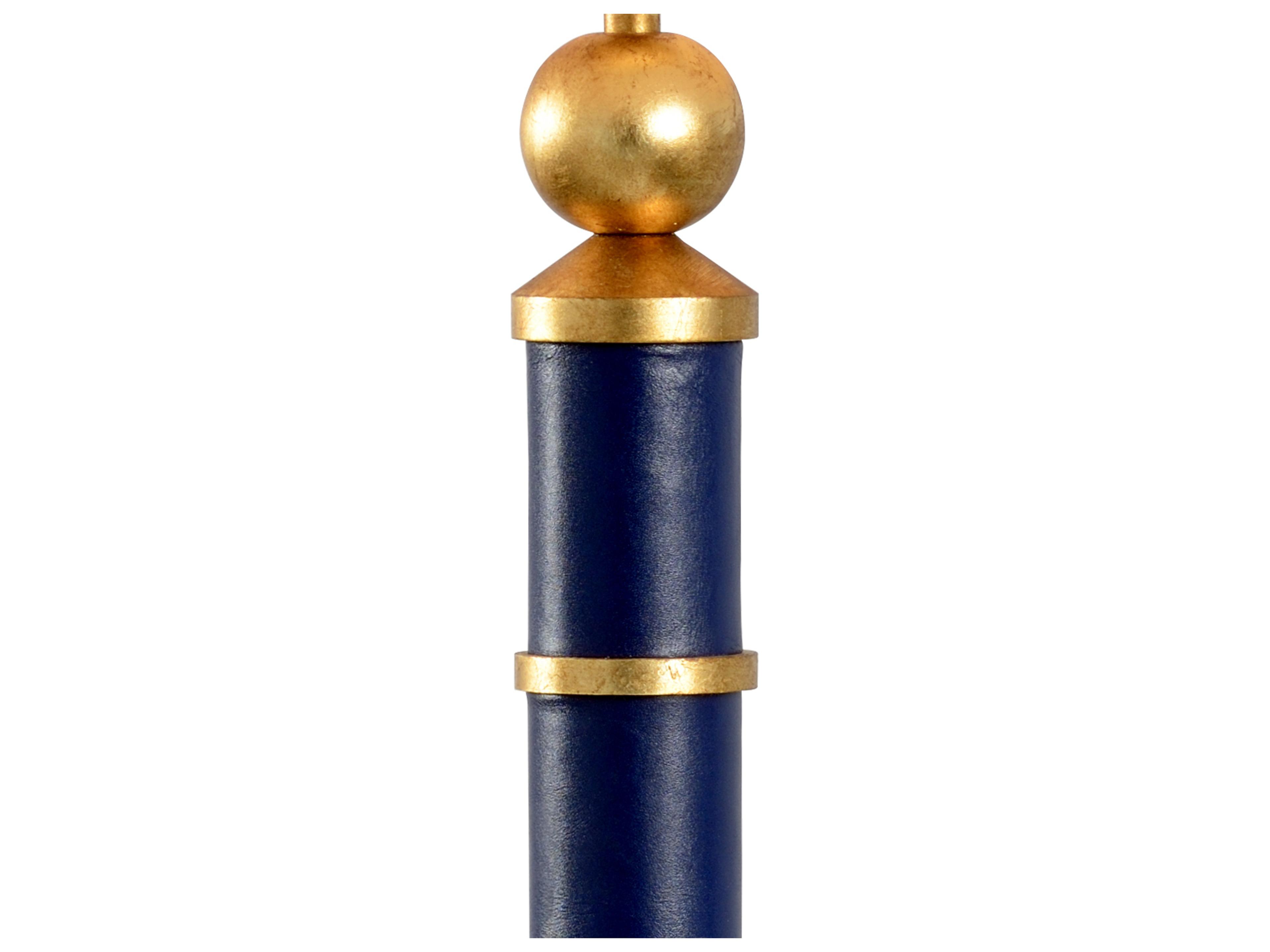 Chelsea House Pam Cain Leather Blue Gold Table Lamp