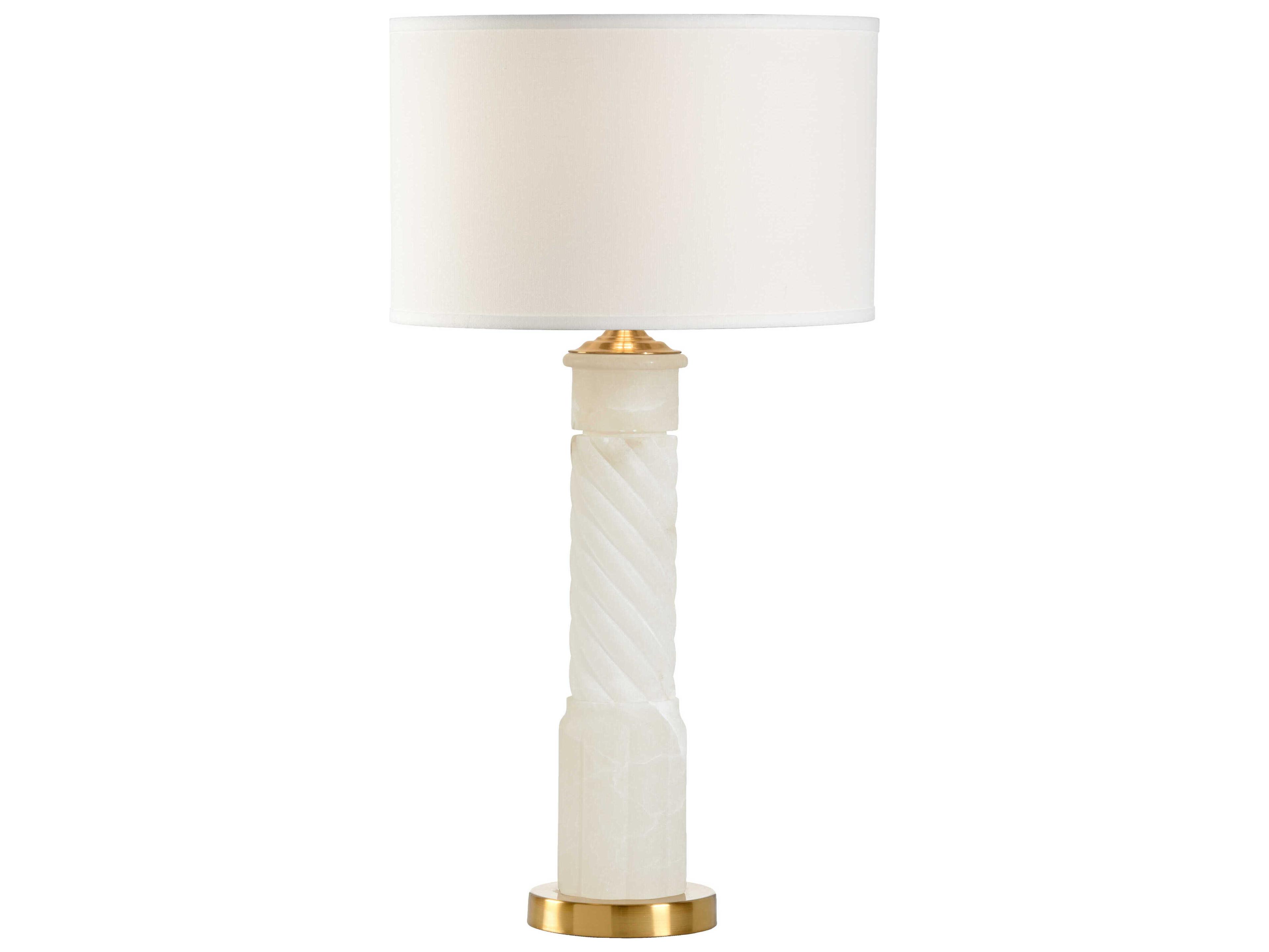 Roman Alabaster White Bronze Table Lamp