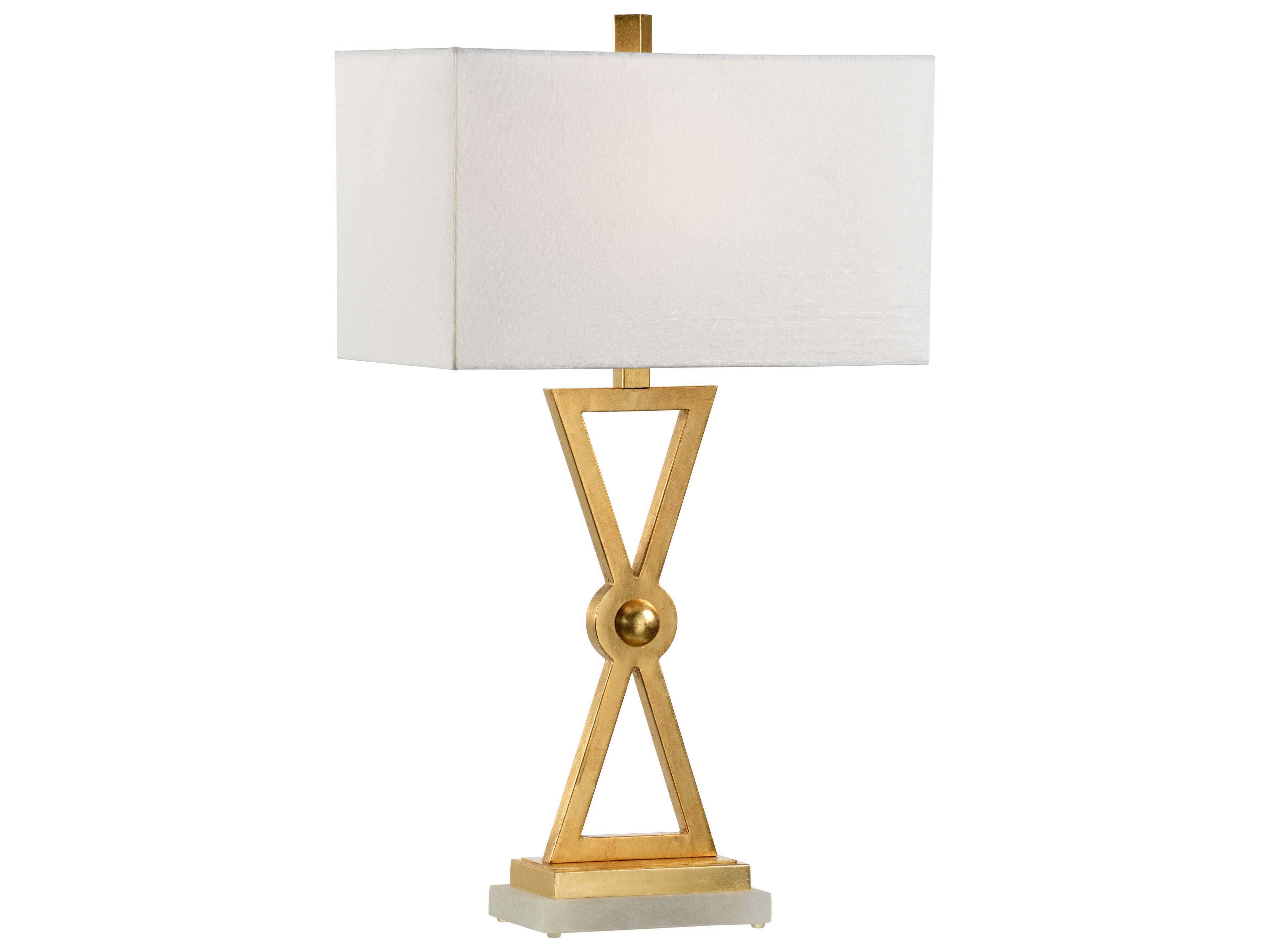 Claire Bell Regiment Gold White Table Lamp -