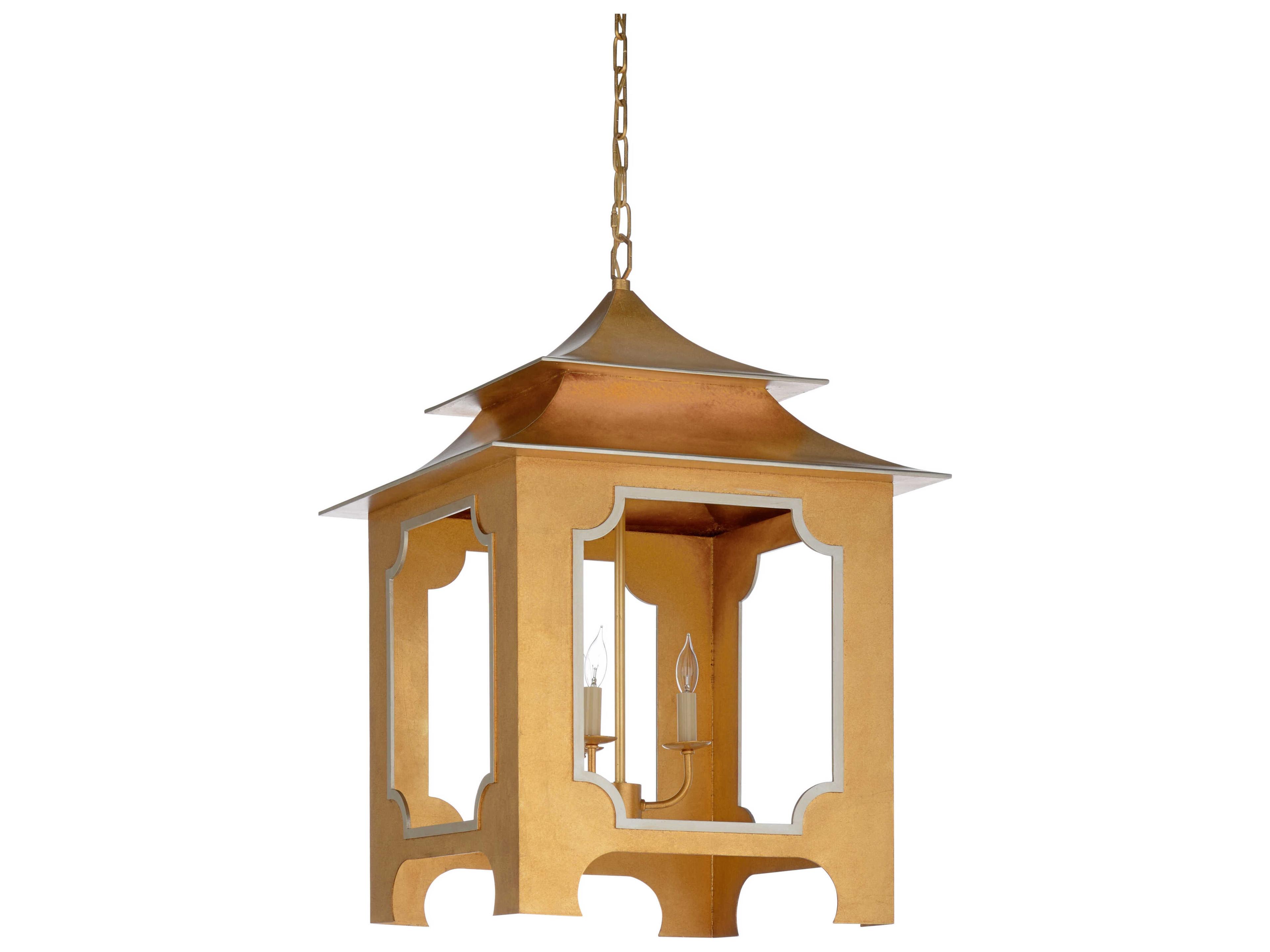 Claire Bell Tole Pagoda Lantern - Gold