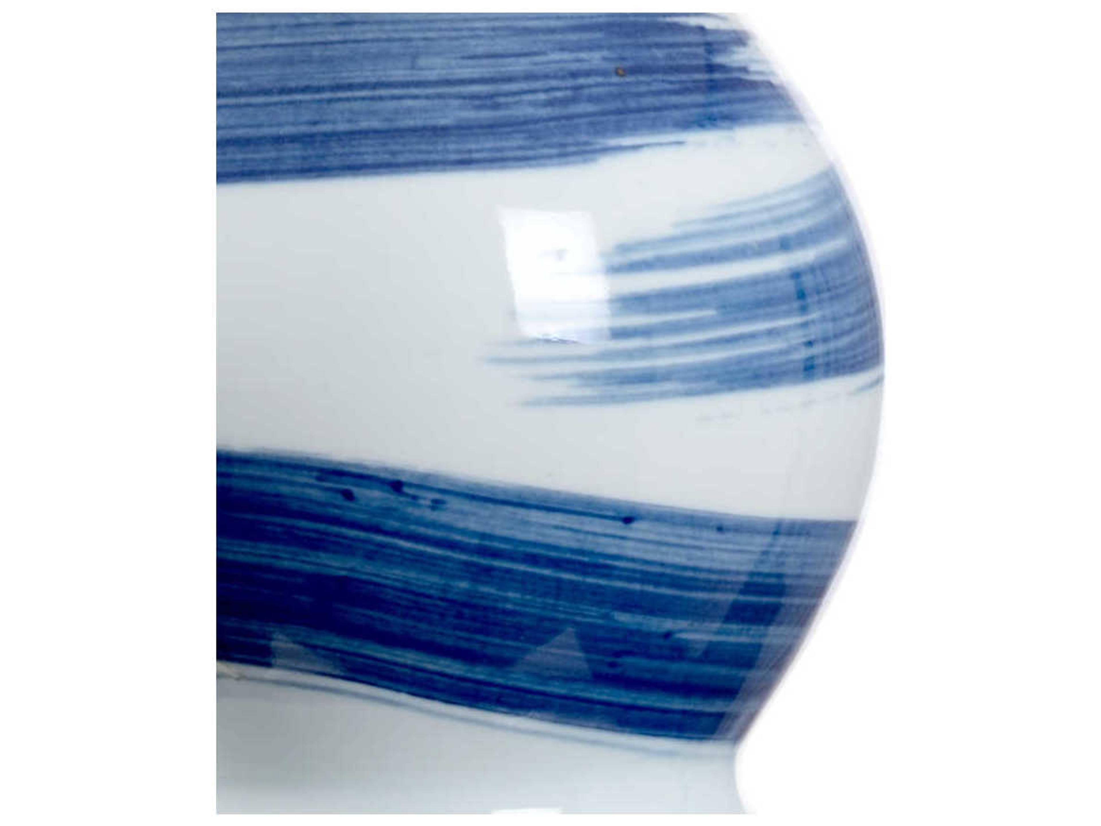 Chelsea House Cobalt White Glaze Gold Leaf Blue Buffet Lamp