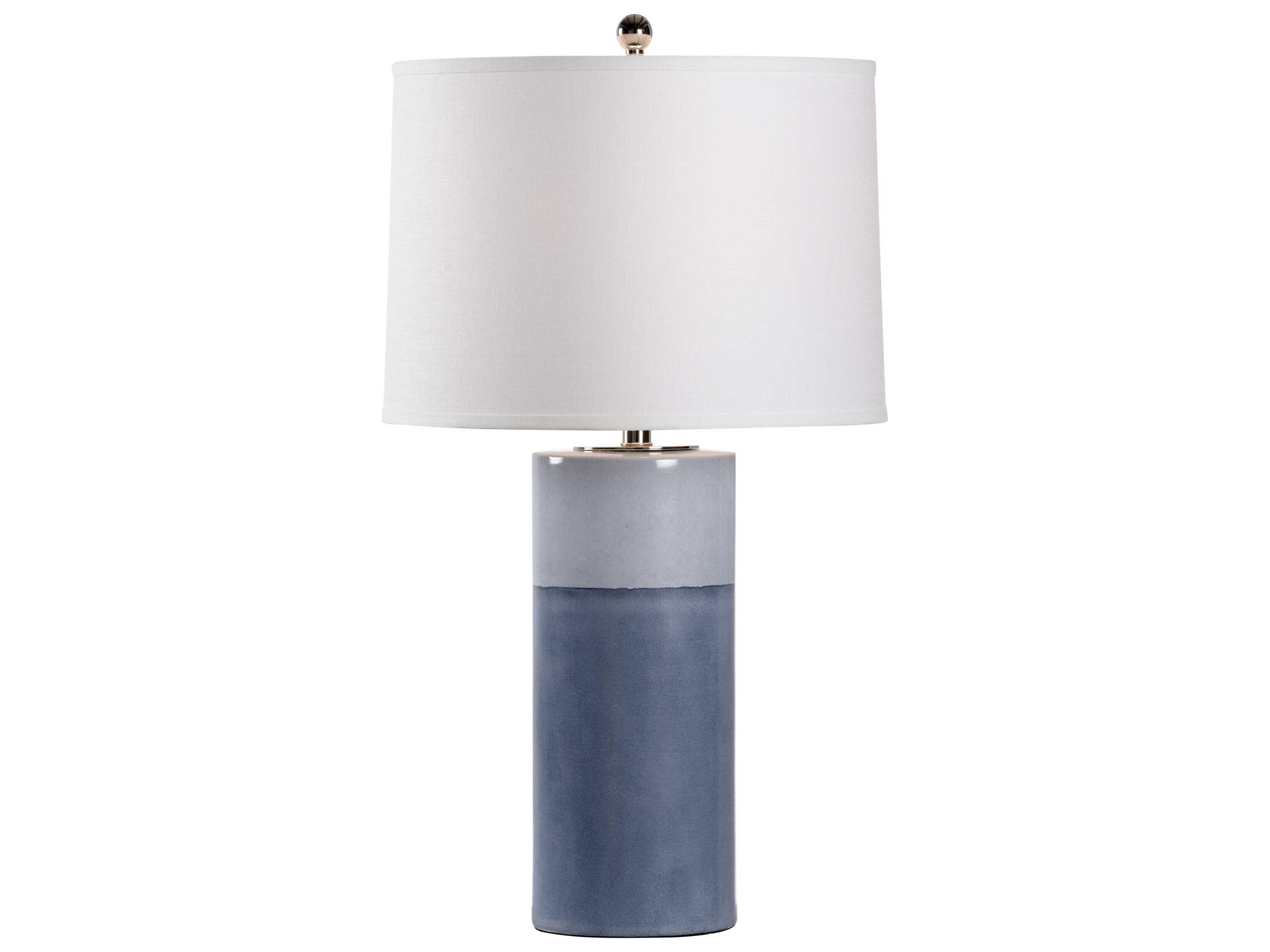 Pam Cain Destin Blue Table Lamp - Navy