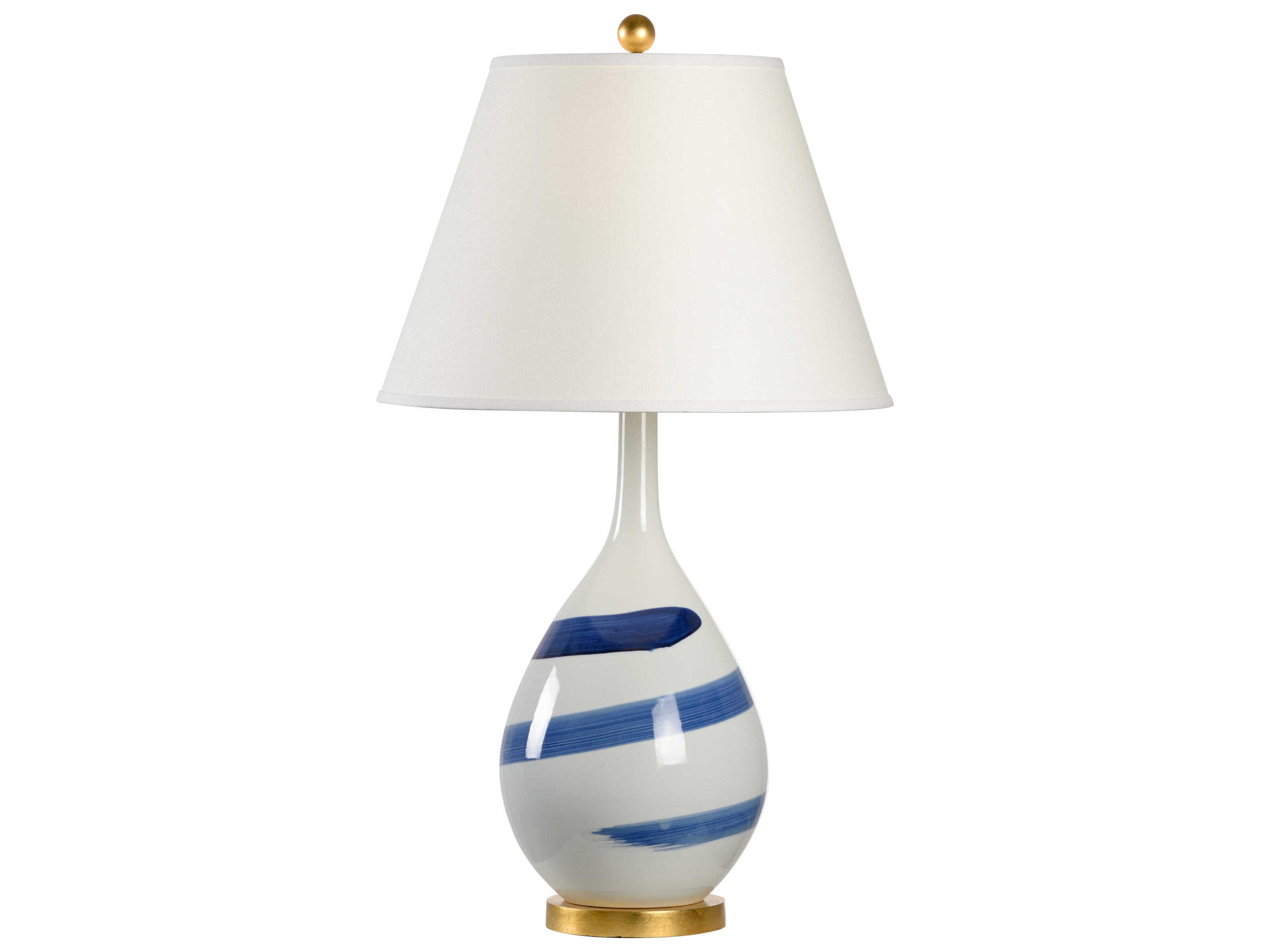 Blue Swirl White Table Lamp