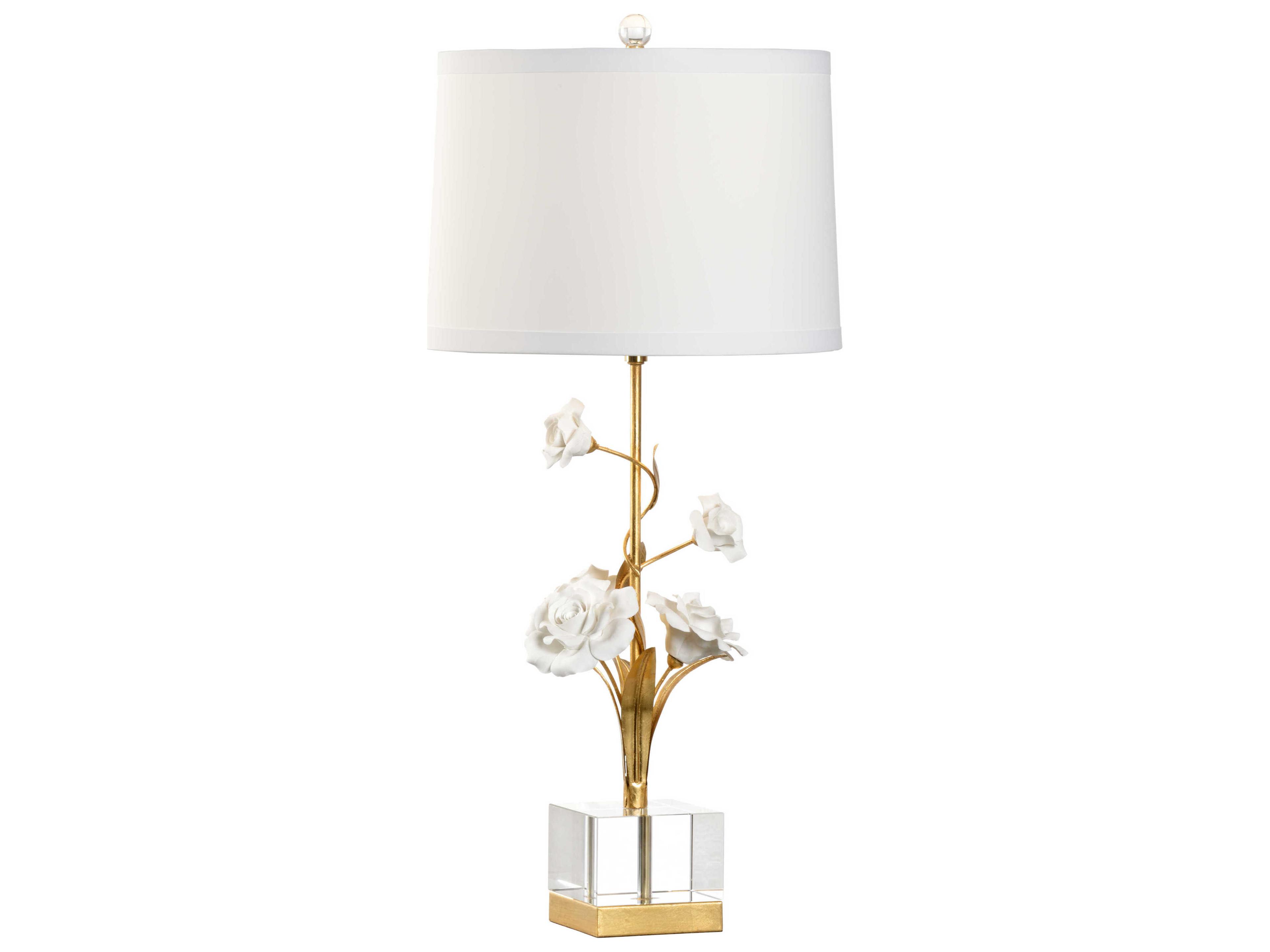 Large Rose Gold White Table Lamp