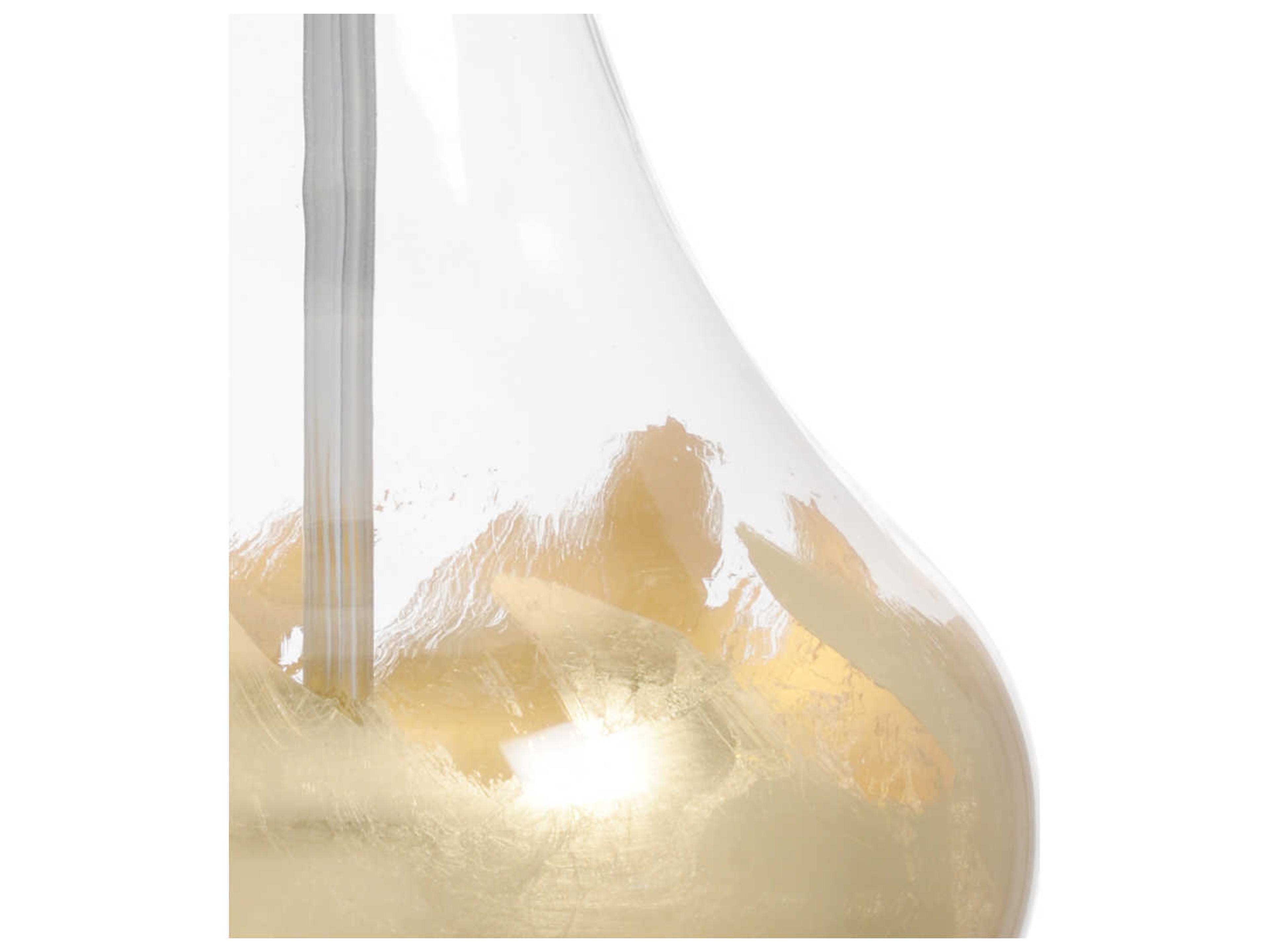 Chelsea House Glass Clear Gold Leaf Buffet Lamp