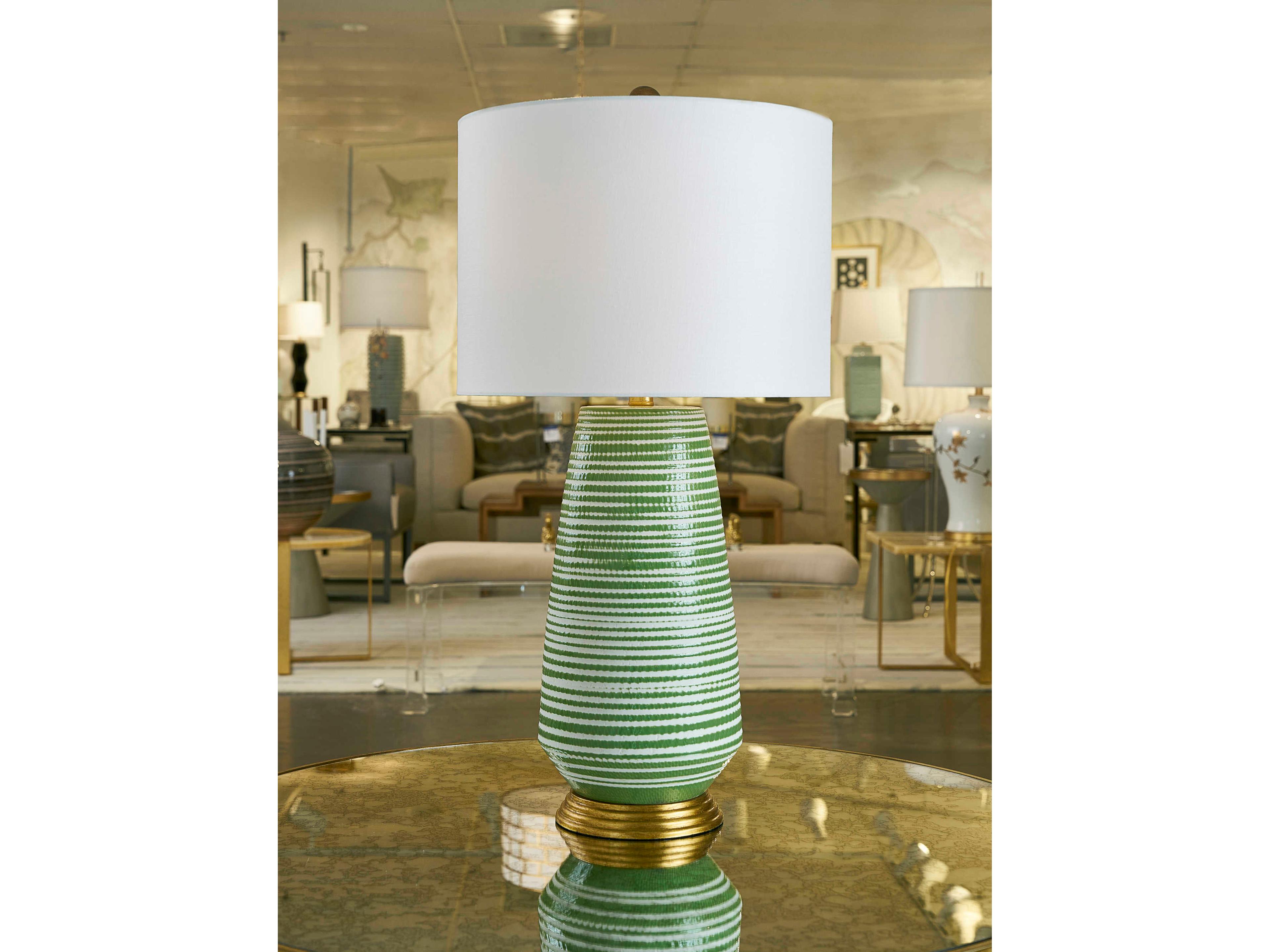 Chelsea House Green White Glaze Buffet Lamp