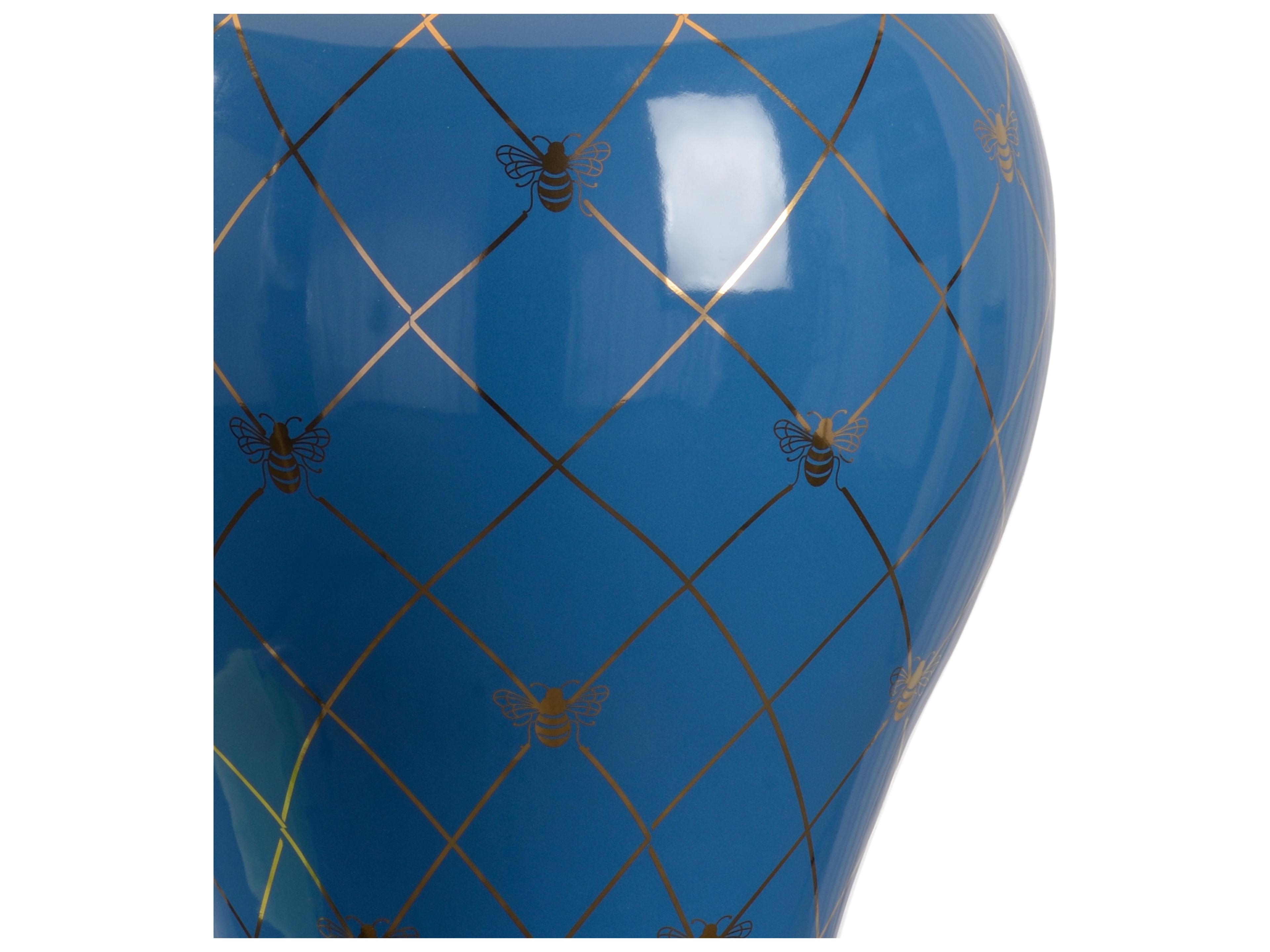 Chelsea House Shayla Copas Ginger Jar Blue Gold Table Lamp -
