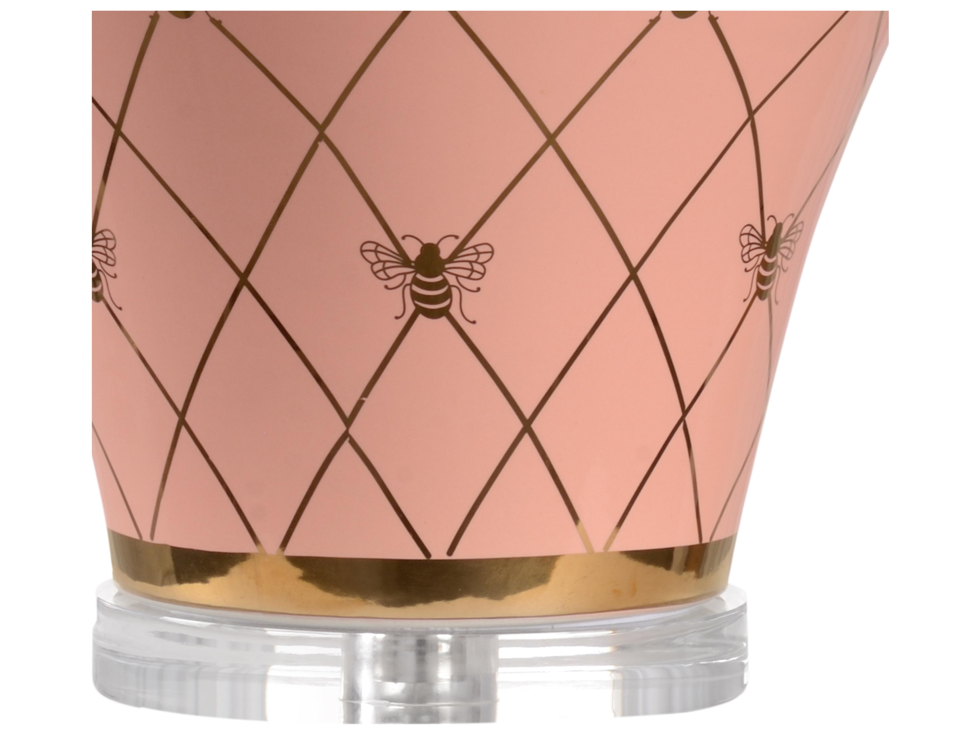 Chelsea House Shayla Copas Ginger Jar Pink Gold Table Lamp - Coral