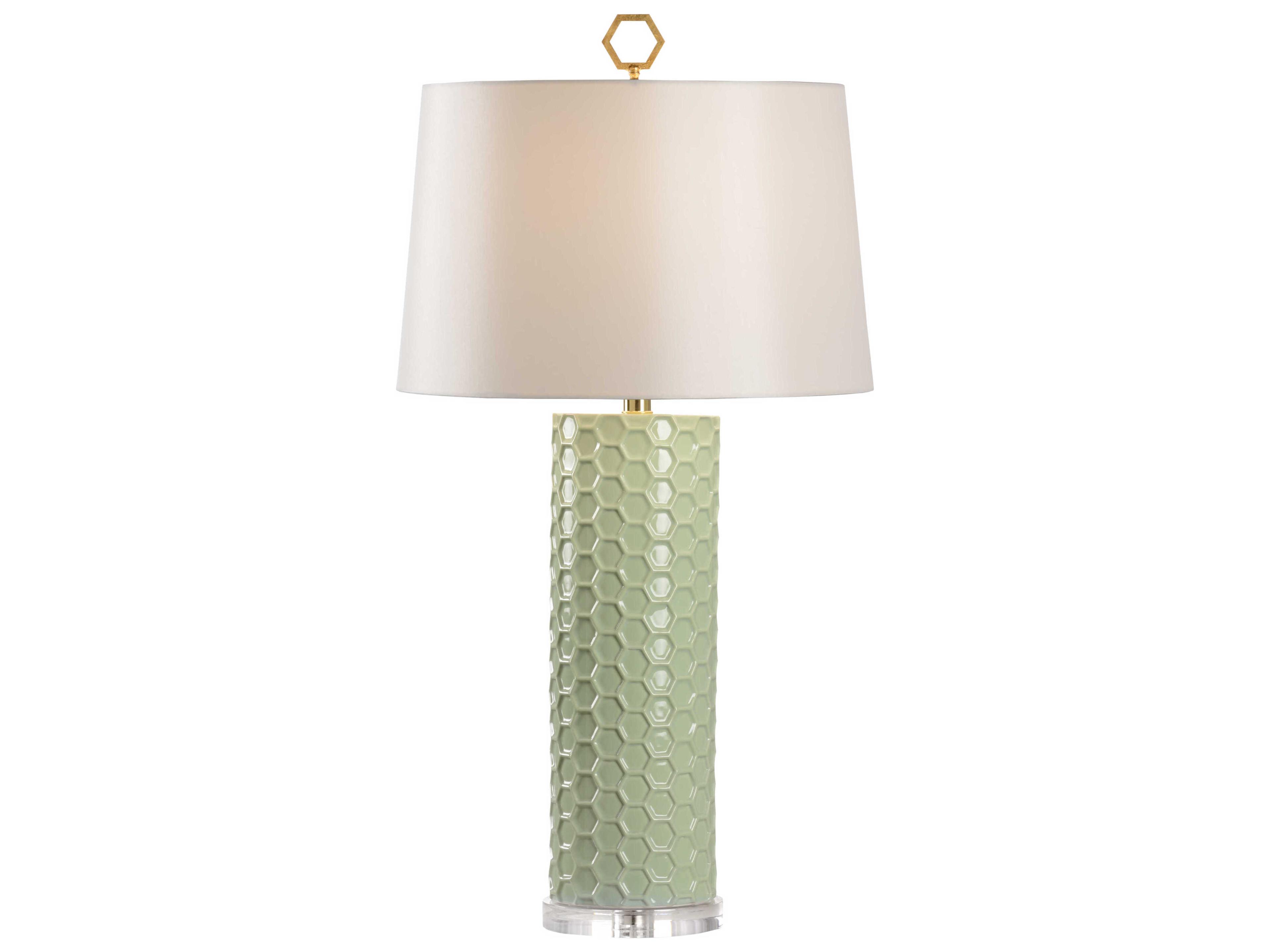 Shayla Copas April Honeycomb Green Table Lamp - Pistachio