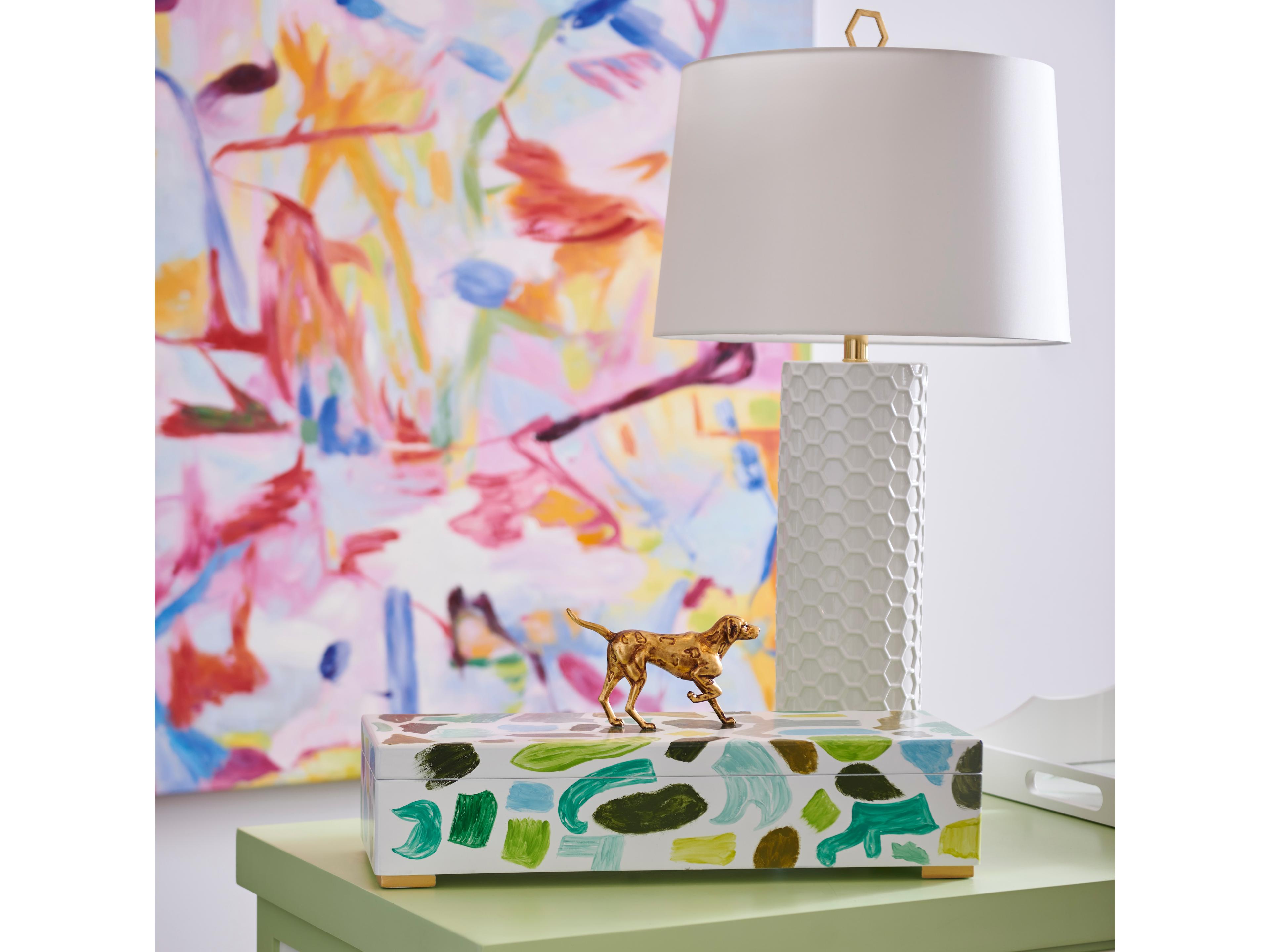 Chelsea House Shayla Copas April Honeycomb Table Lamp - White