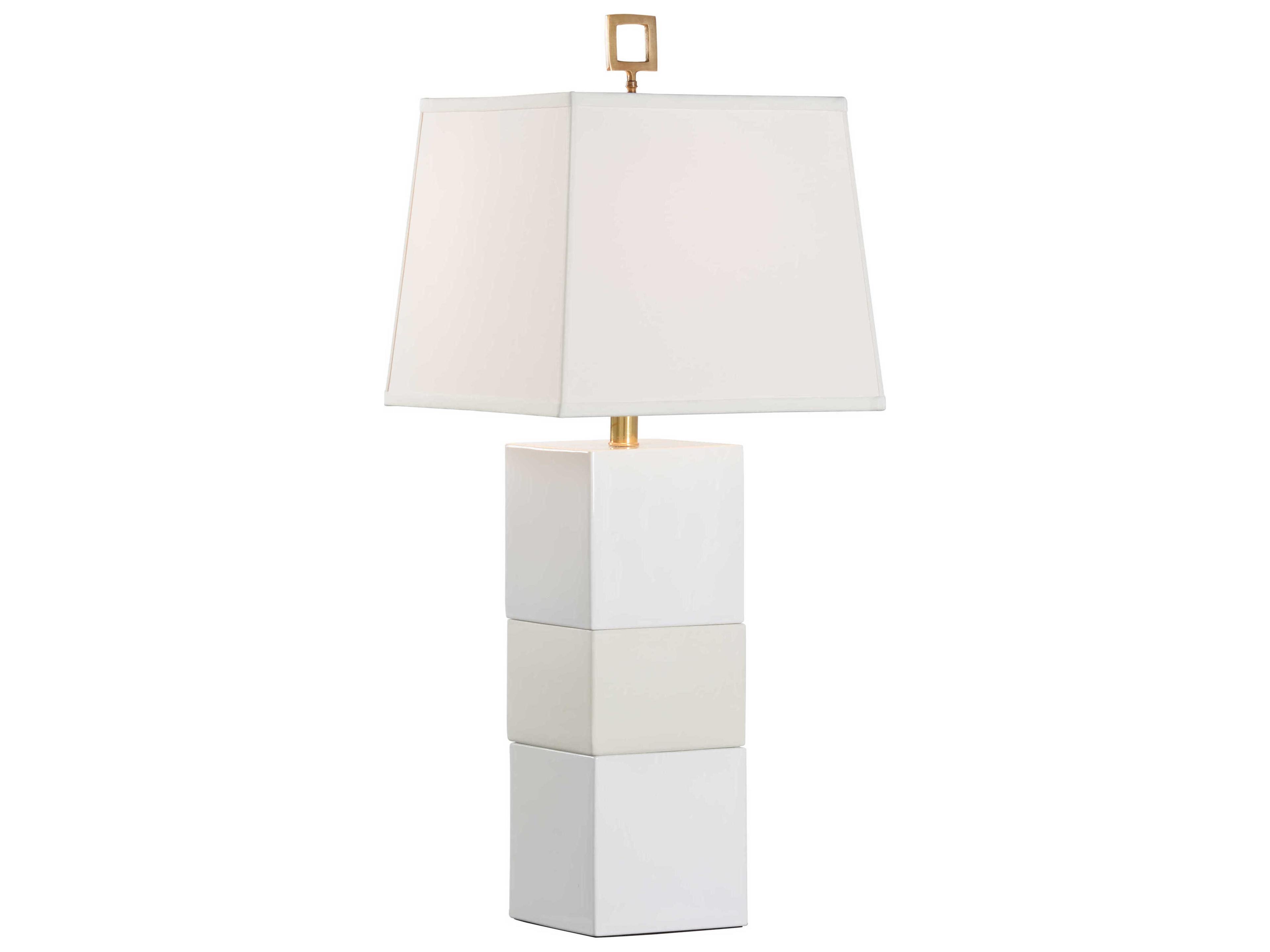 Banded Table Lamp - White