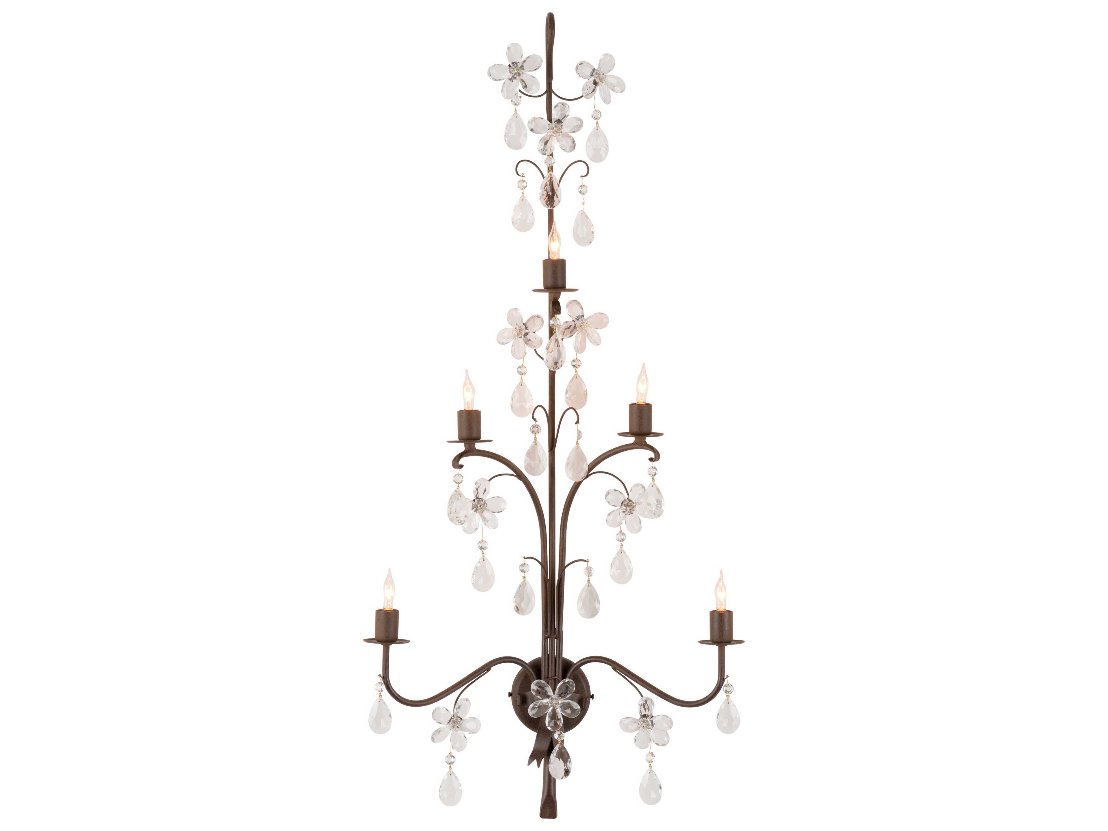 Brown Bronze Crystal Wall Sconce