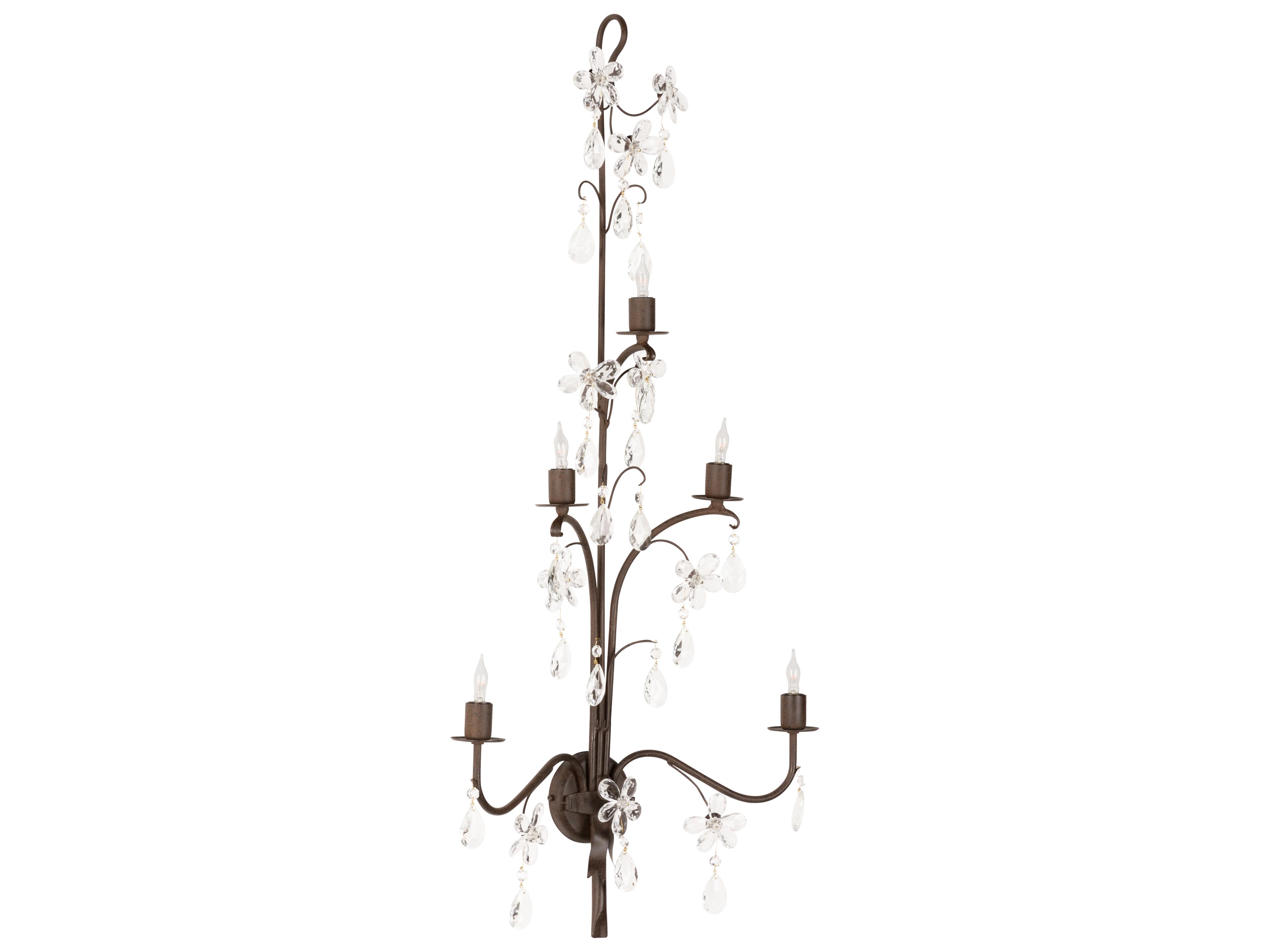 Chelsea House Brown Bronze Crystal Wall Sconce