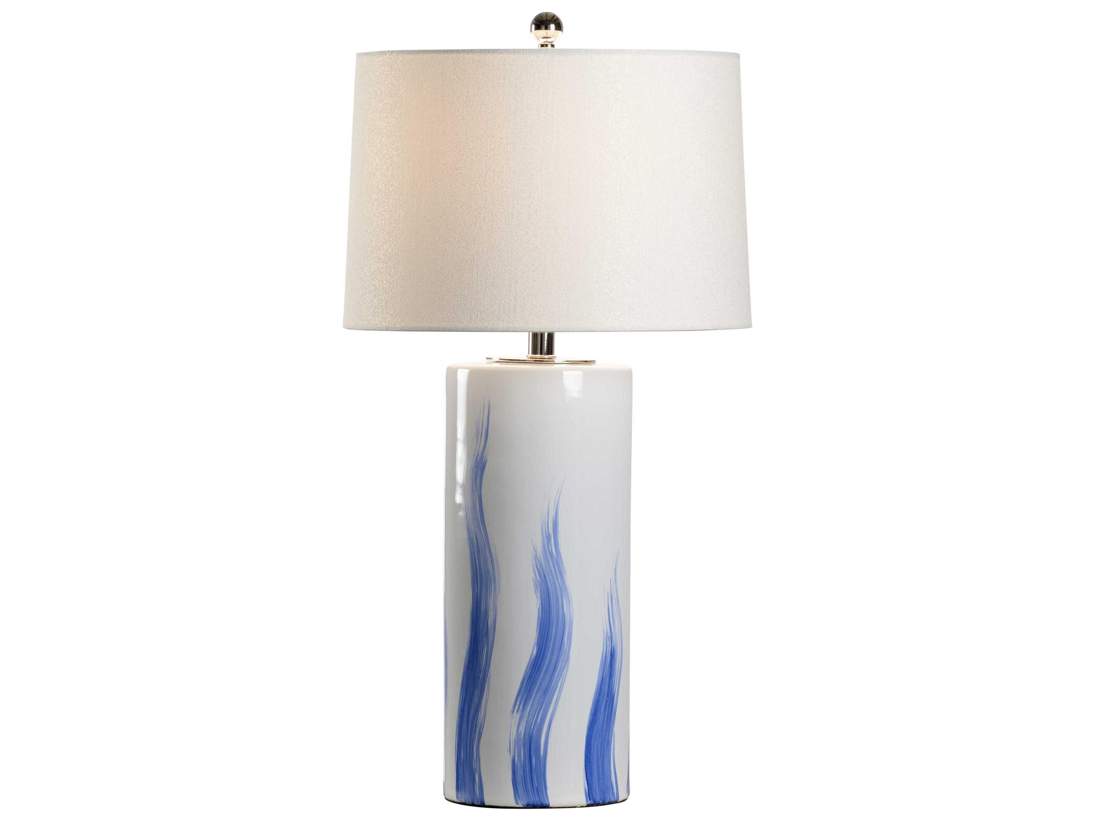 Brush Stroke Blue White Table Lamp