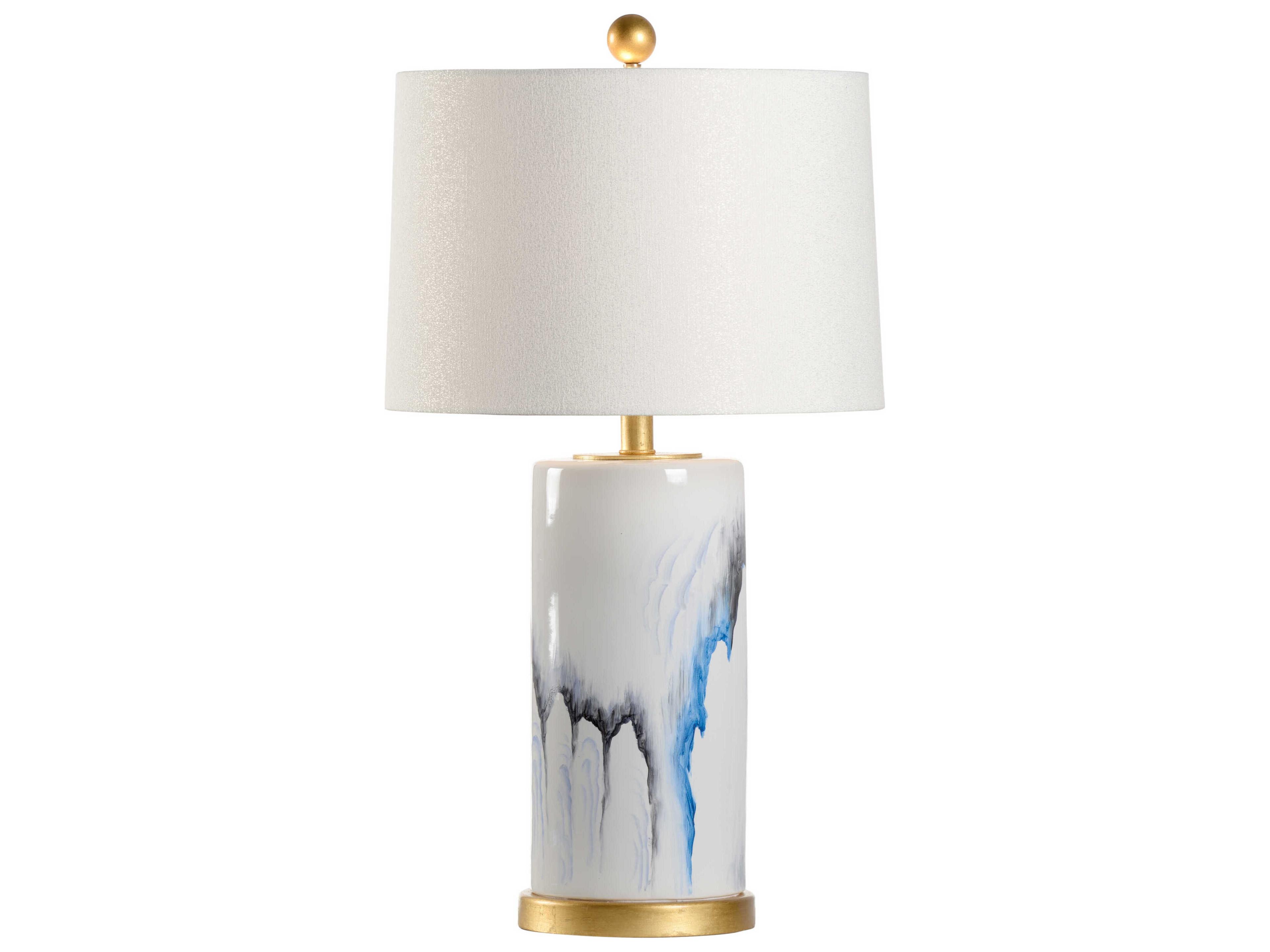 White Gray Blue Table Lamp
