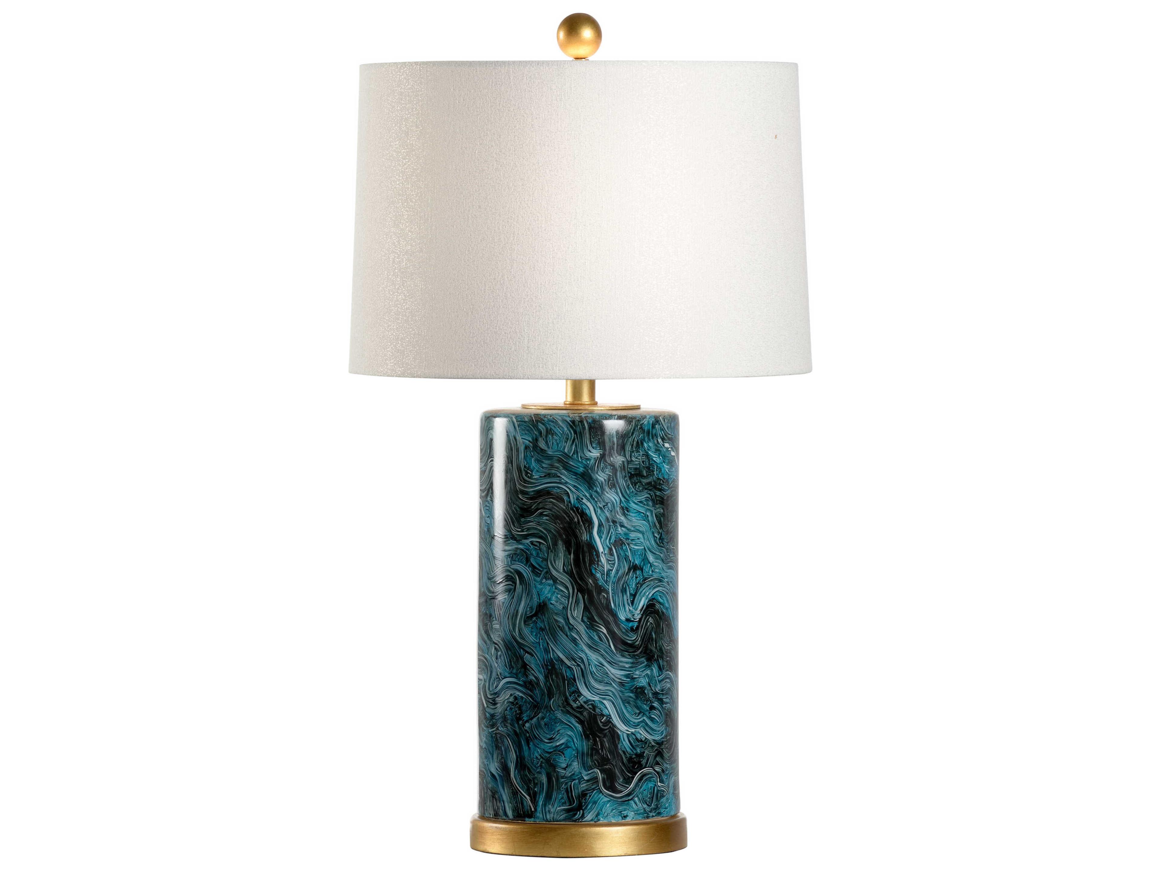 Malachite Cylinder Green Blue Table Lamp