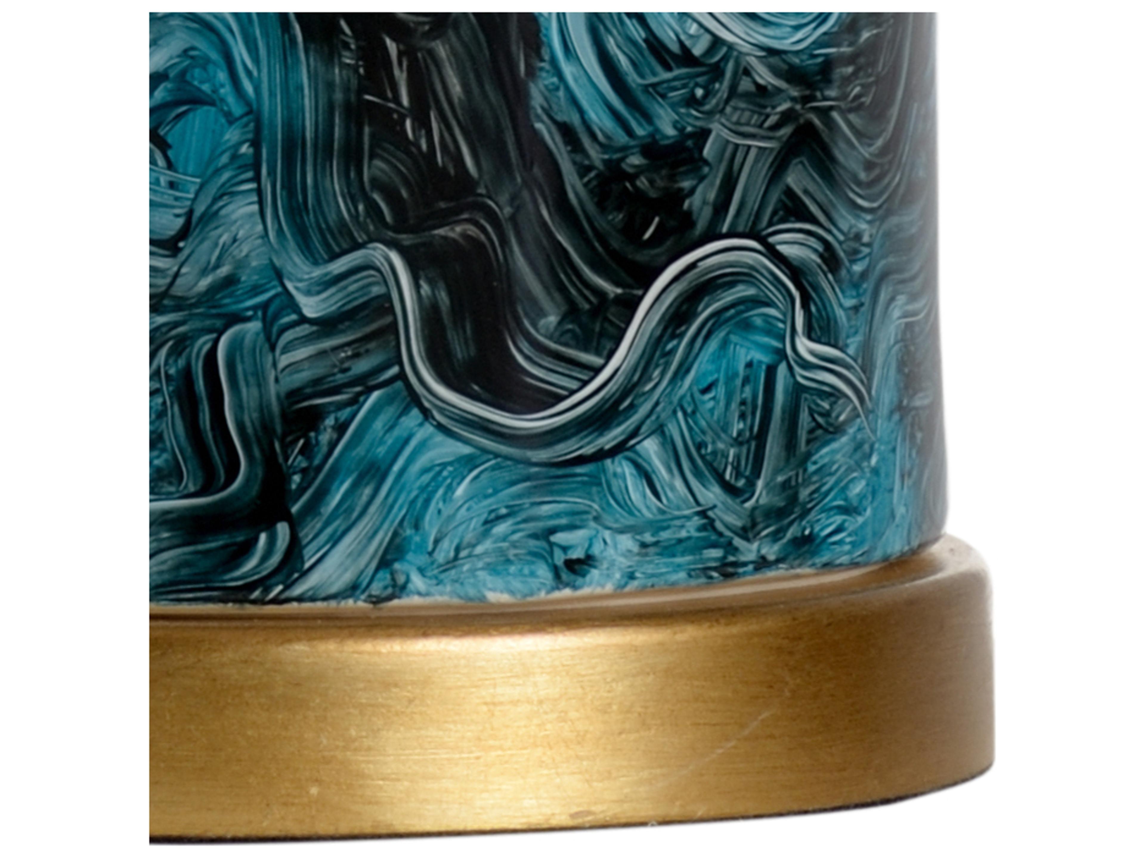 Chelsea House Malachite Cylinder Green Blue Table Lamp