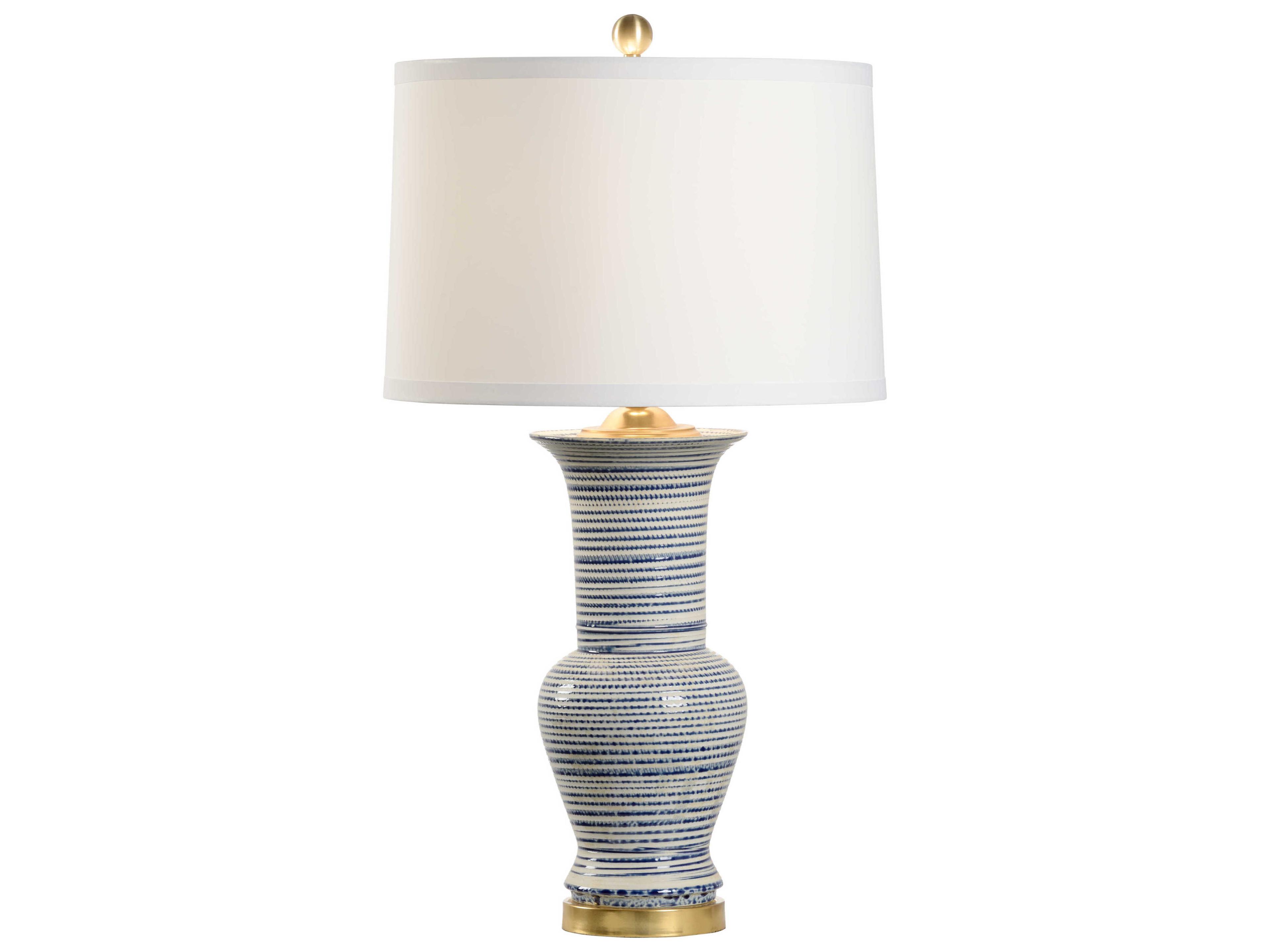 Beehive Urn Blue White Table Lamp