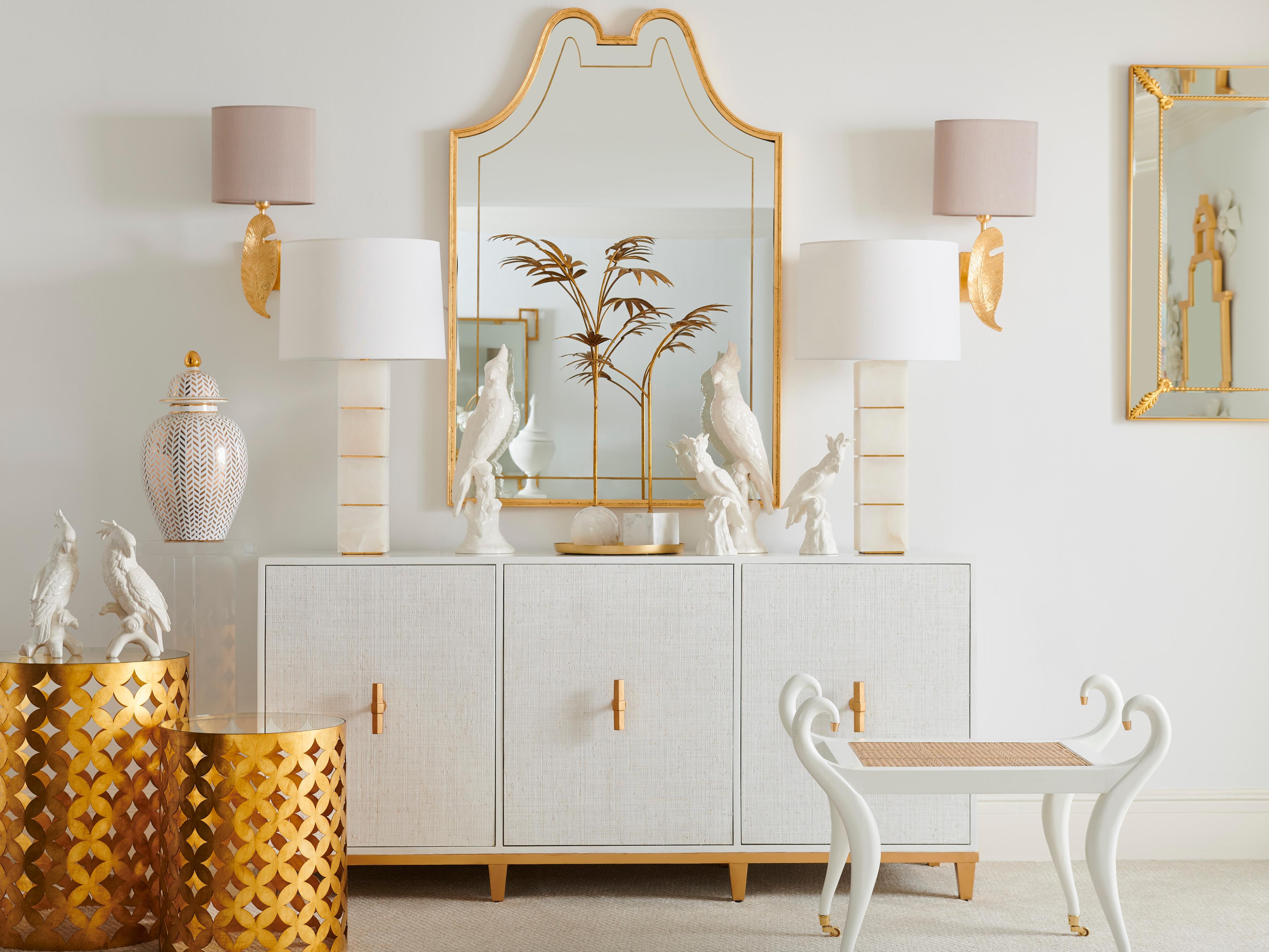 Chelsea House Elizabeth Wicker Stacked Alabaster Natural White antique Gold Leaf Table Lamp