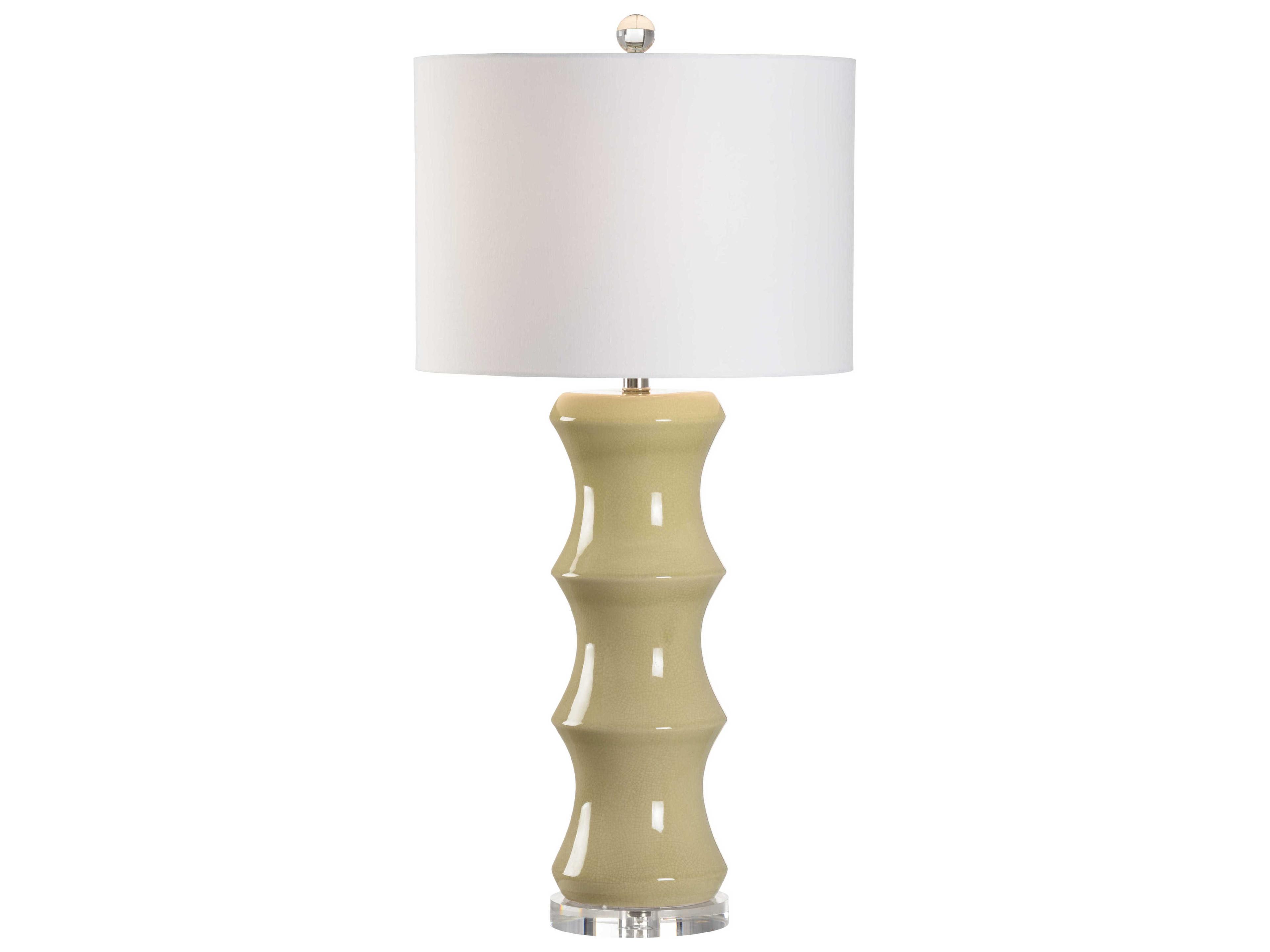 Jamie Merida Shelbourne Moss Crackle Glaze Yellow Table Lamp -