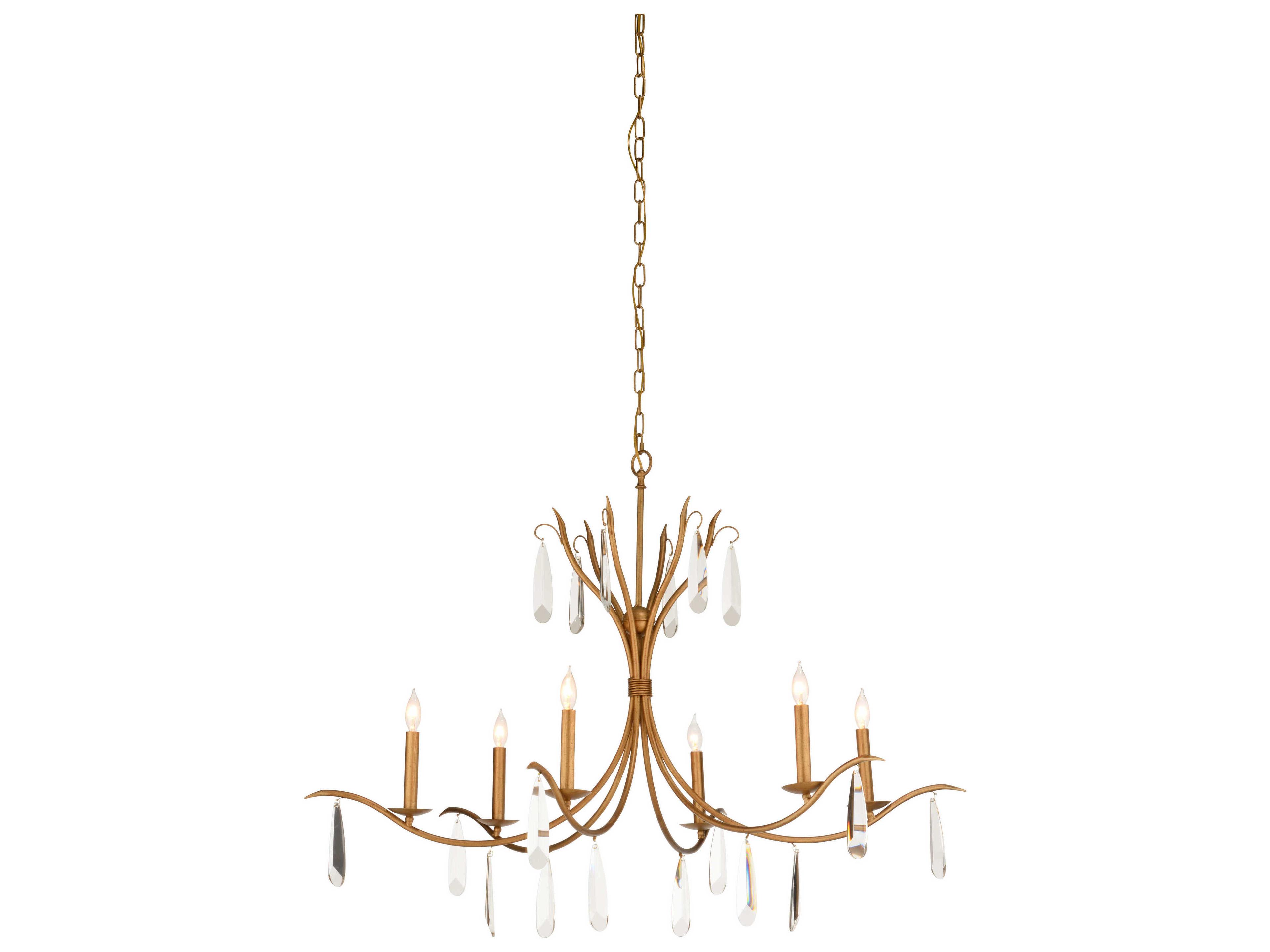 Giulia 6-Light Crystal Candelabra Chandelier in Gold