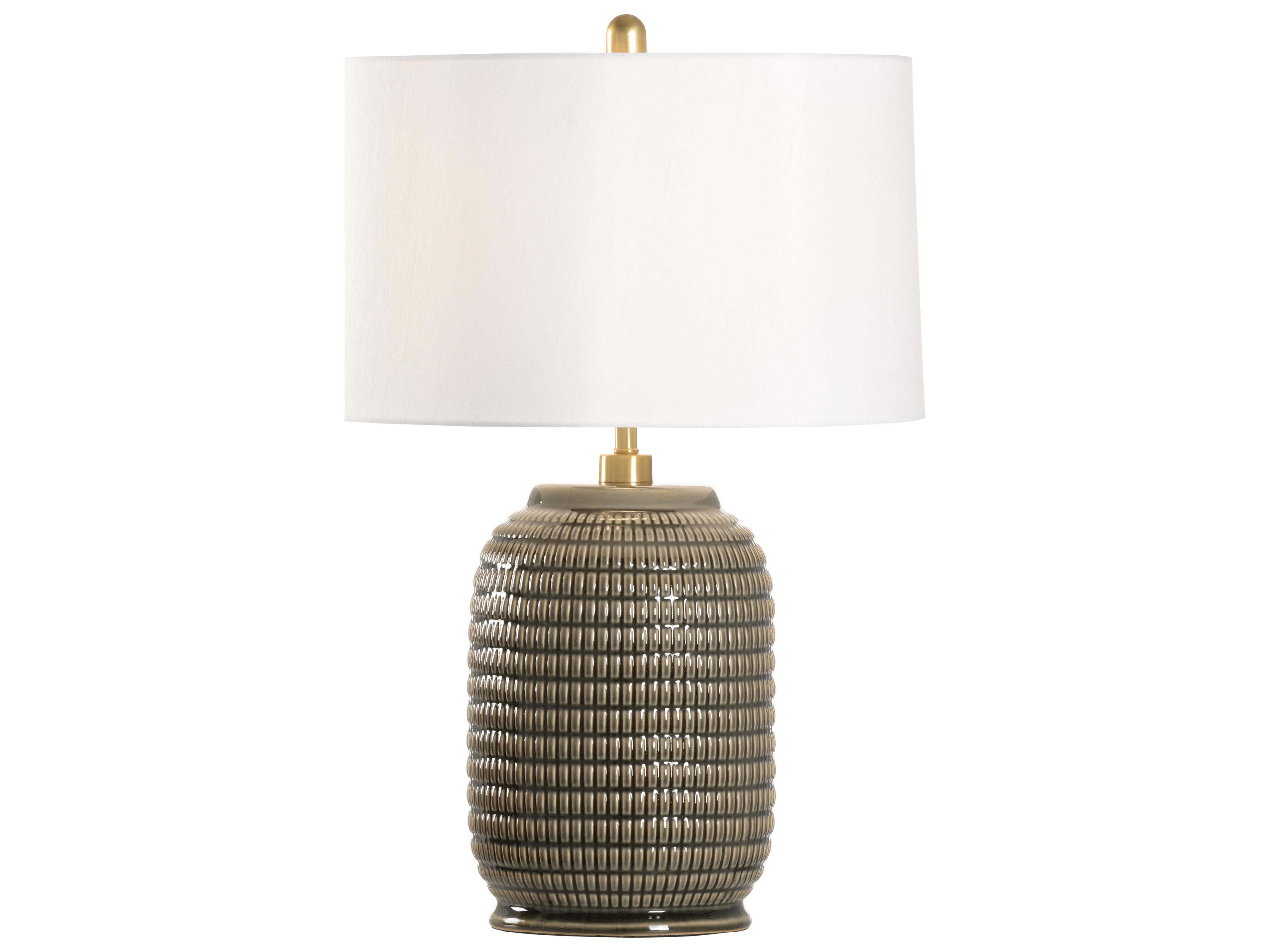 Town Square Blue White Cream Brown Buffet Lamp