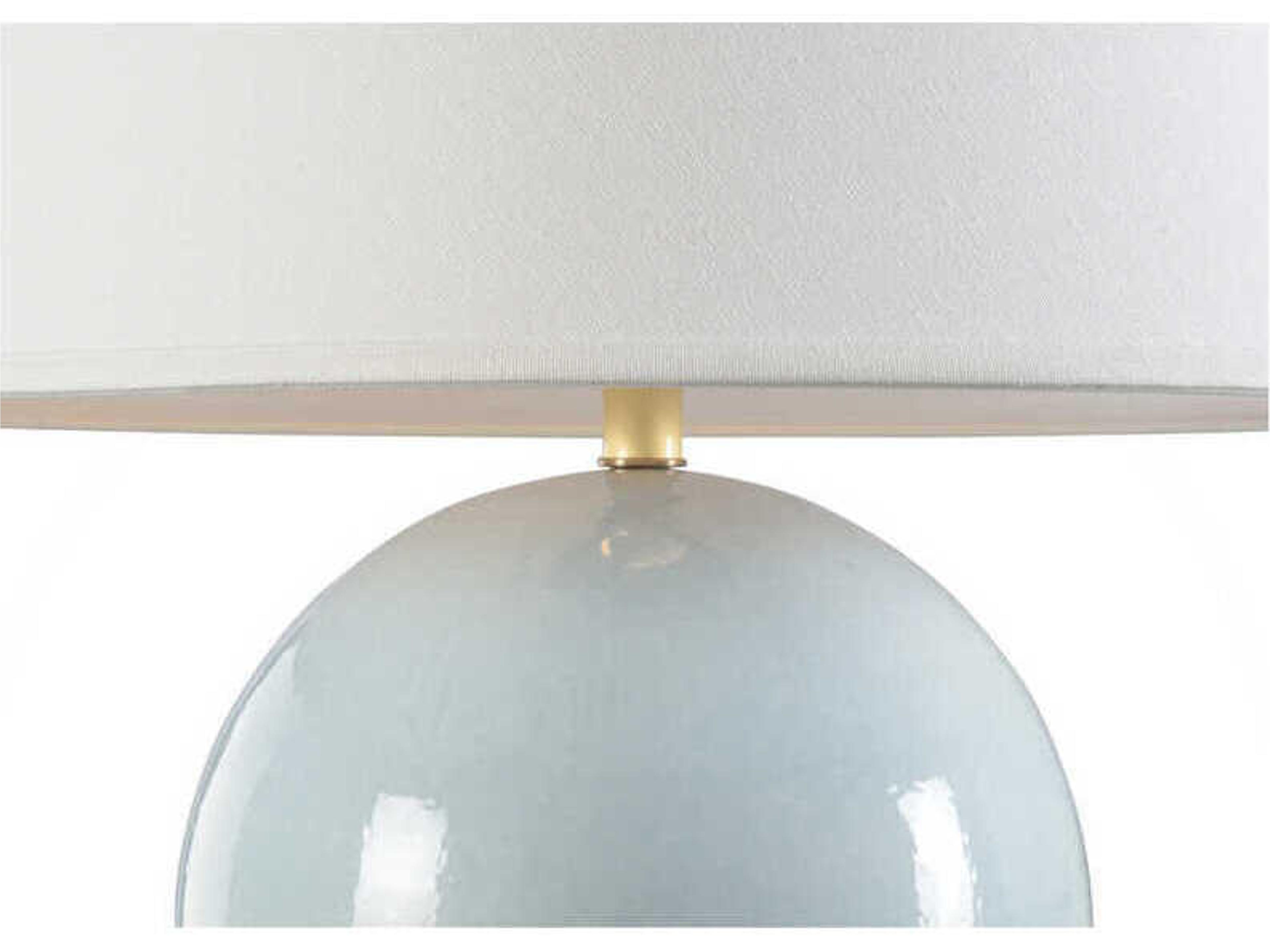 Chelsea House Sphere Sky Blue Off White Linen Buffet Lamp