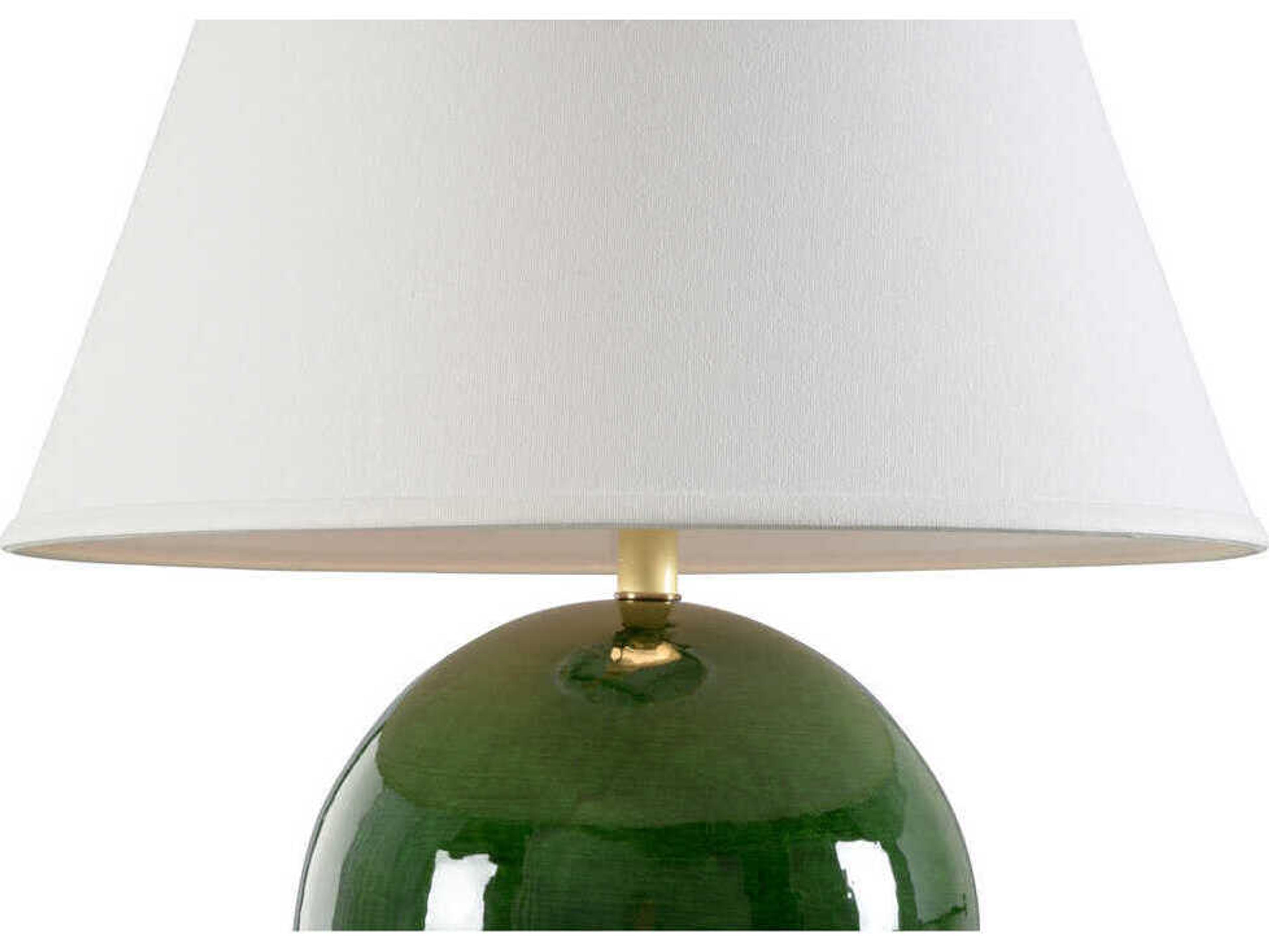 Chelsea House Sphere Emerald Green Off White Linen Buffet Lamp