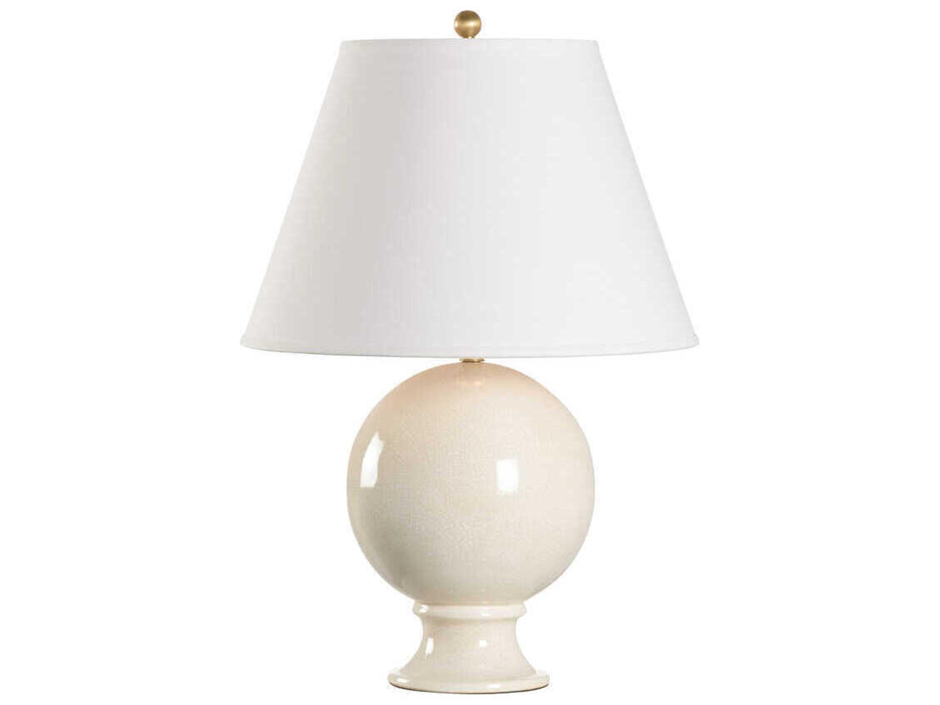 Sphere Cream Off White Linen Buffet Lamp