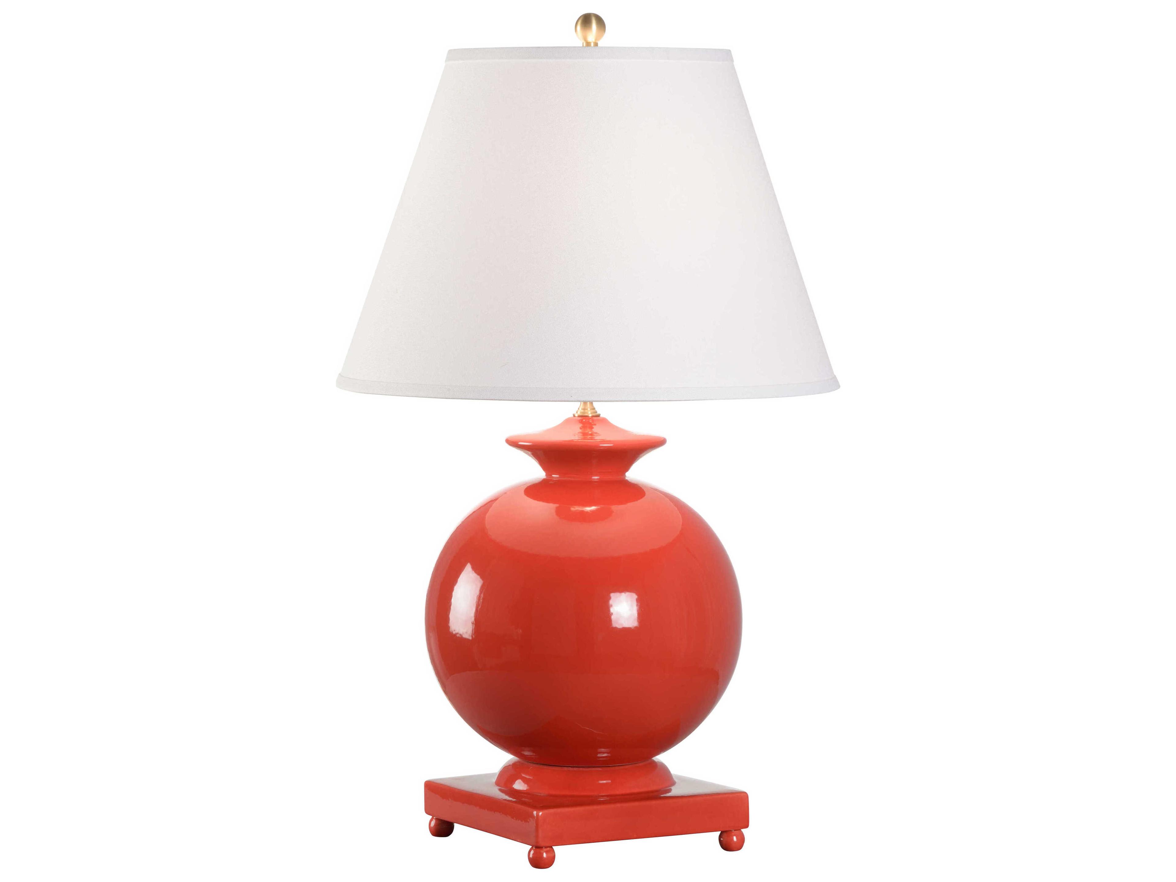 Chelsea House Opus Red Off White Linen Table Lamp