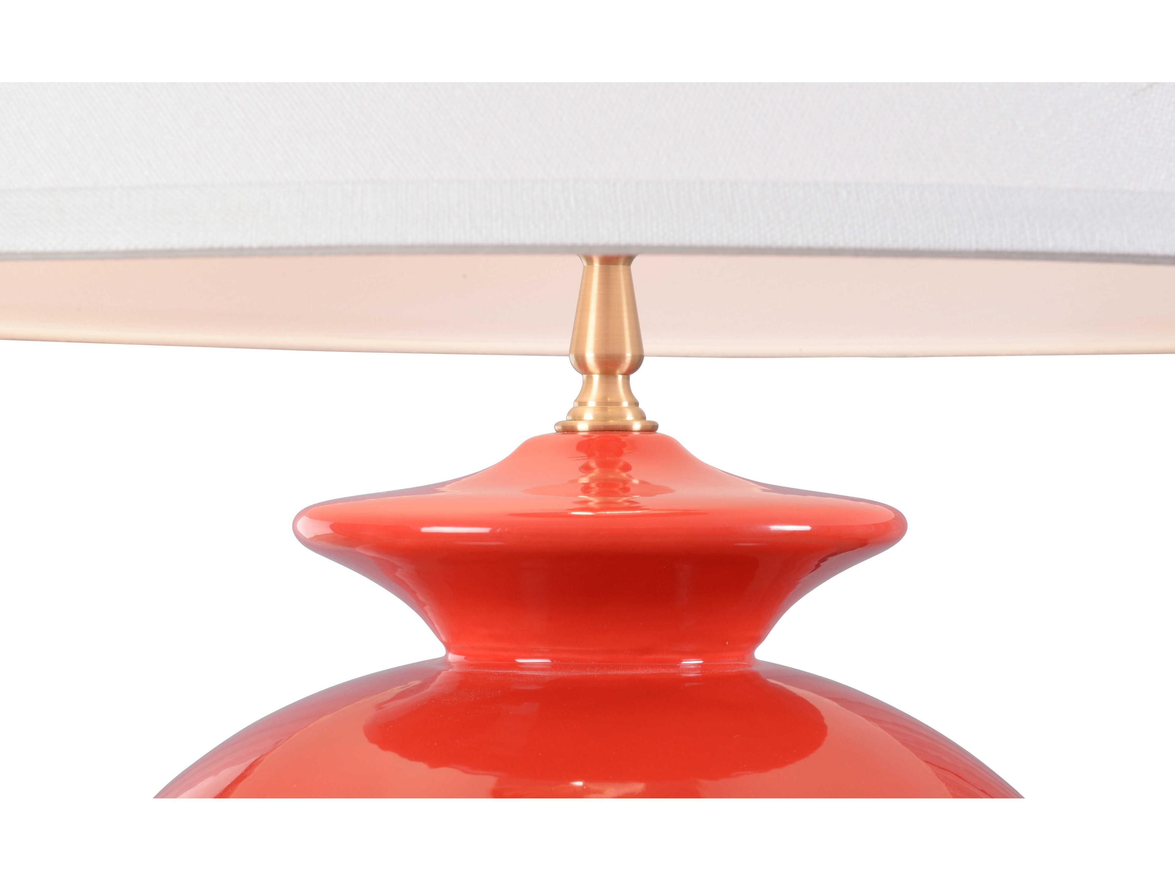 Chelsea House Opus Red Off White Linen Table Lamp