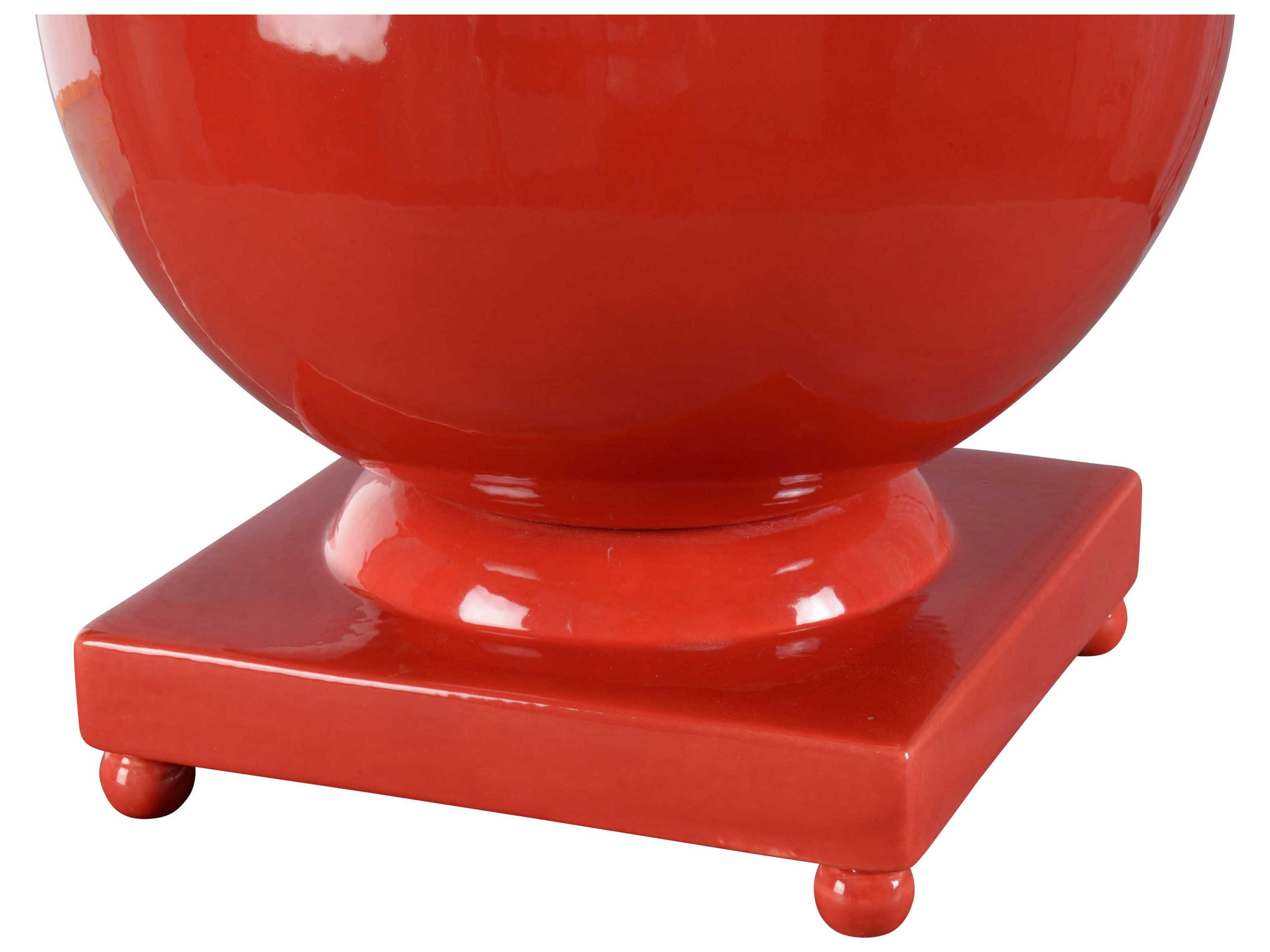 Chelsea House Opus Red Off White Linen Table Lamp