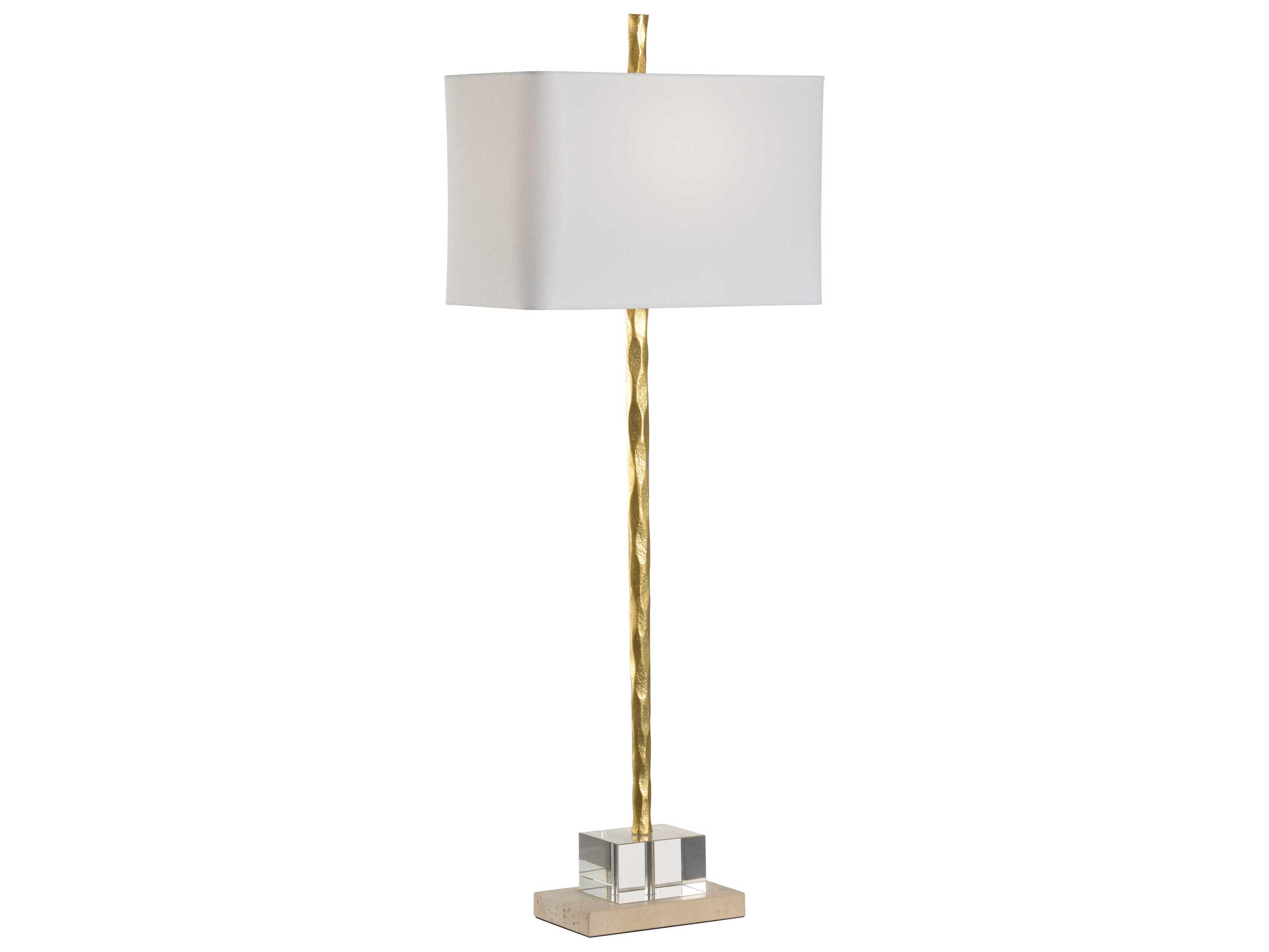 Crawford Gold Off White Linen Buffet Lamp