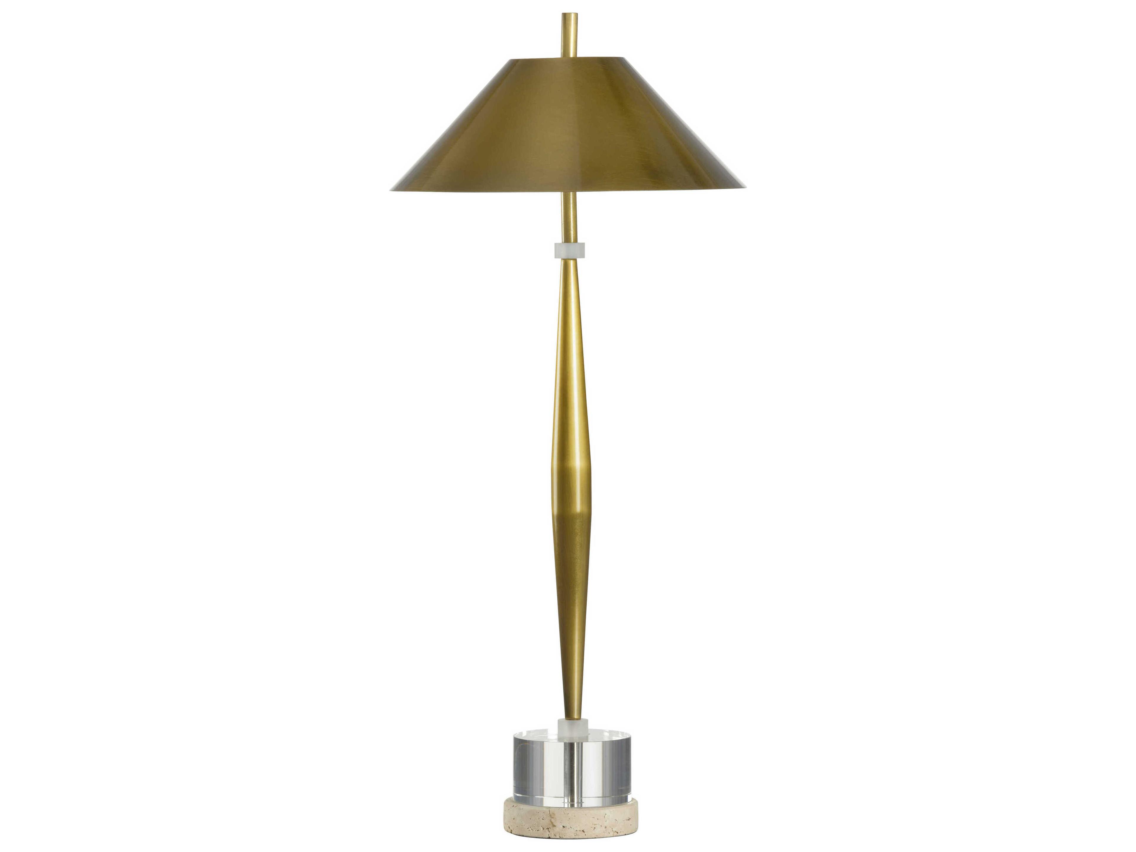 Chelsea House Slim Antique Brass Gold Metal Buffet Lamp