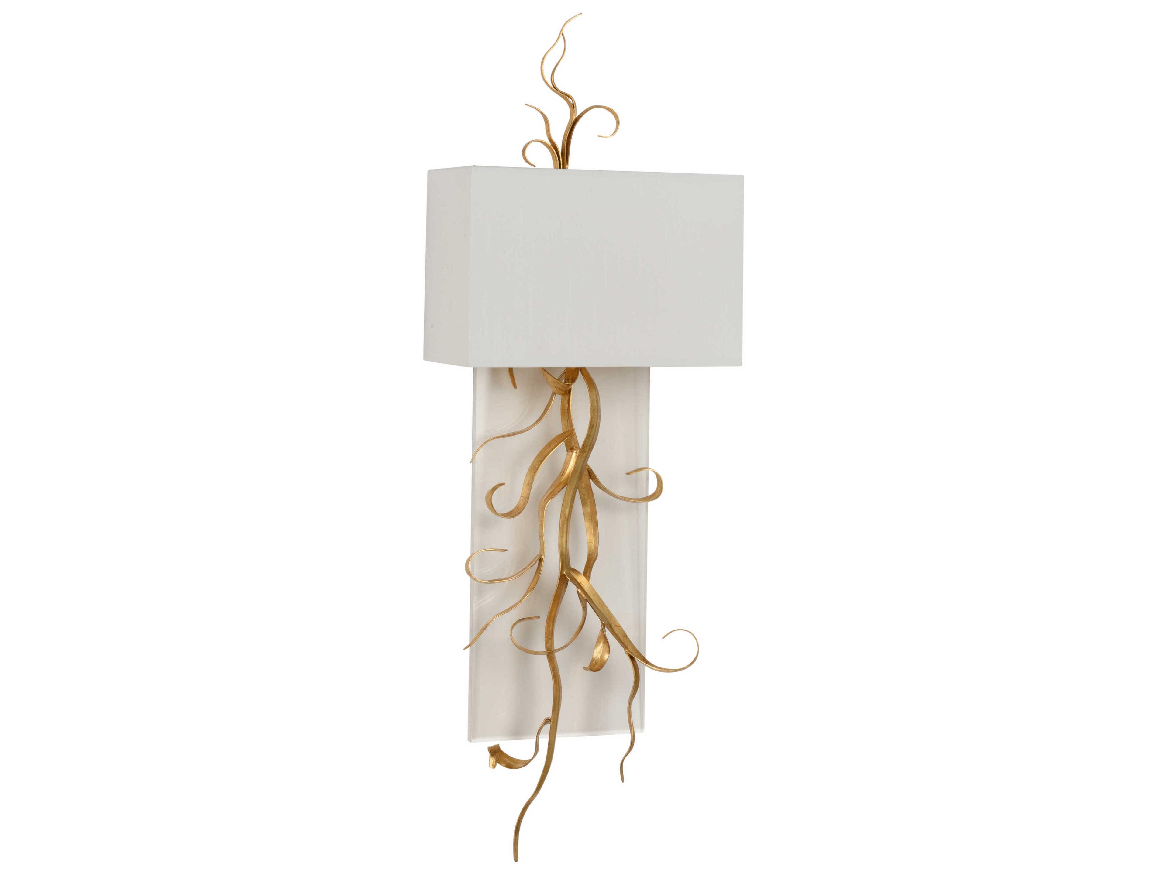 Curling Leaves 2-Light Gold Leaf Wall Sconce