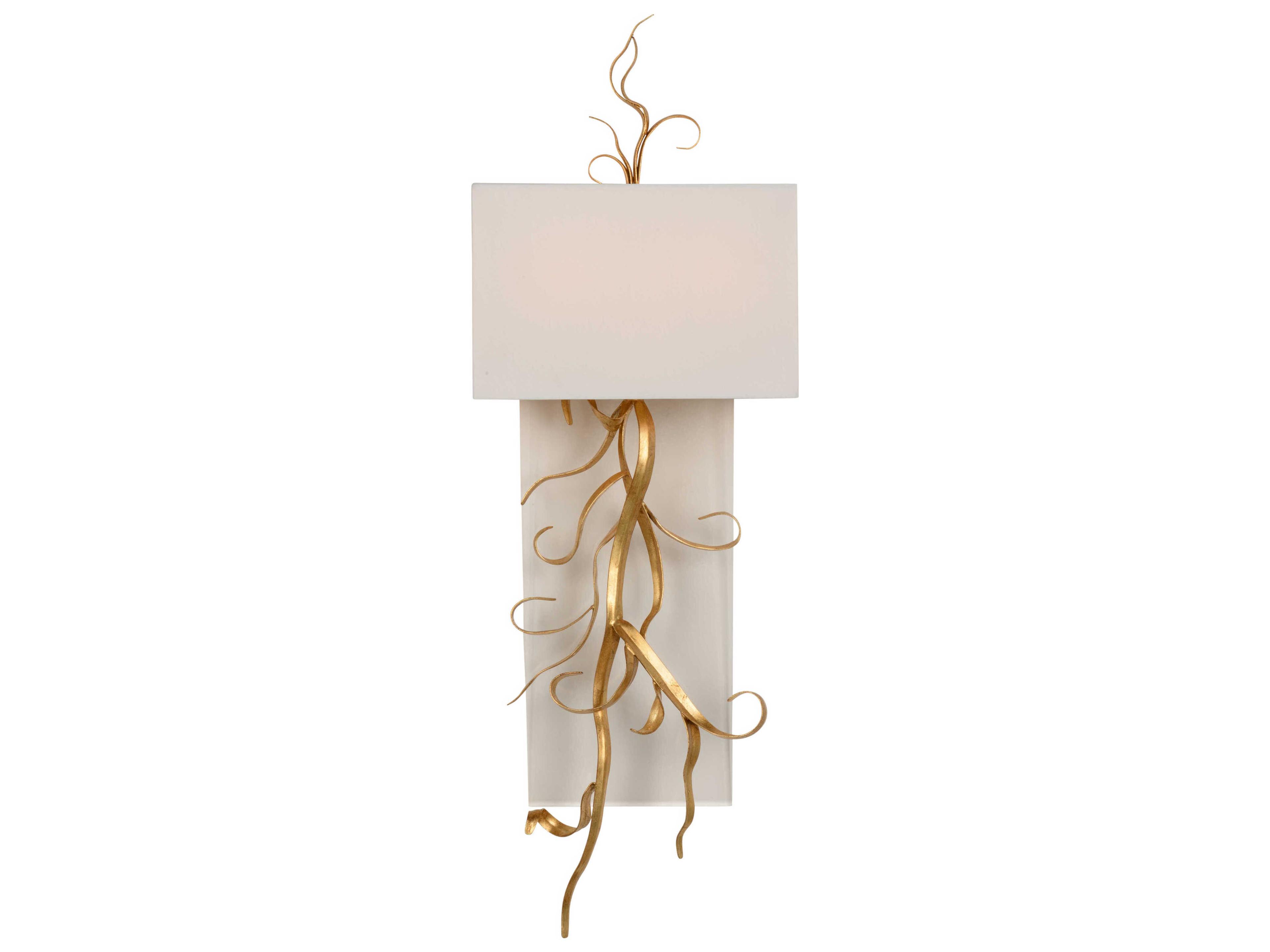 Chelsea House Curling Leaves 2-Light Gold Leaf Wall Sconce